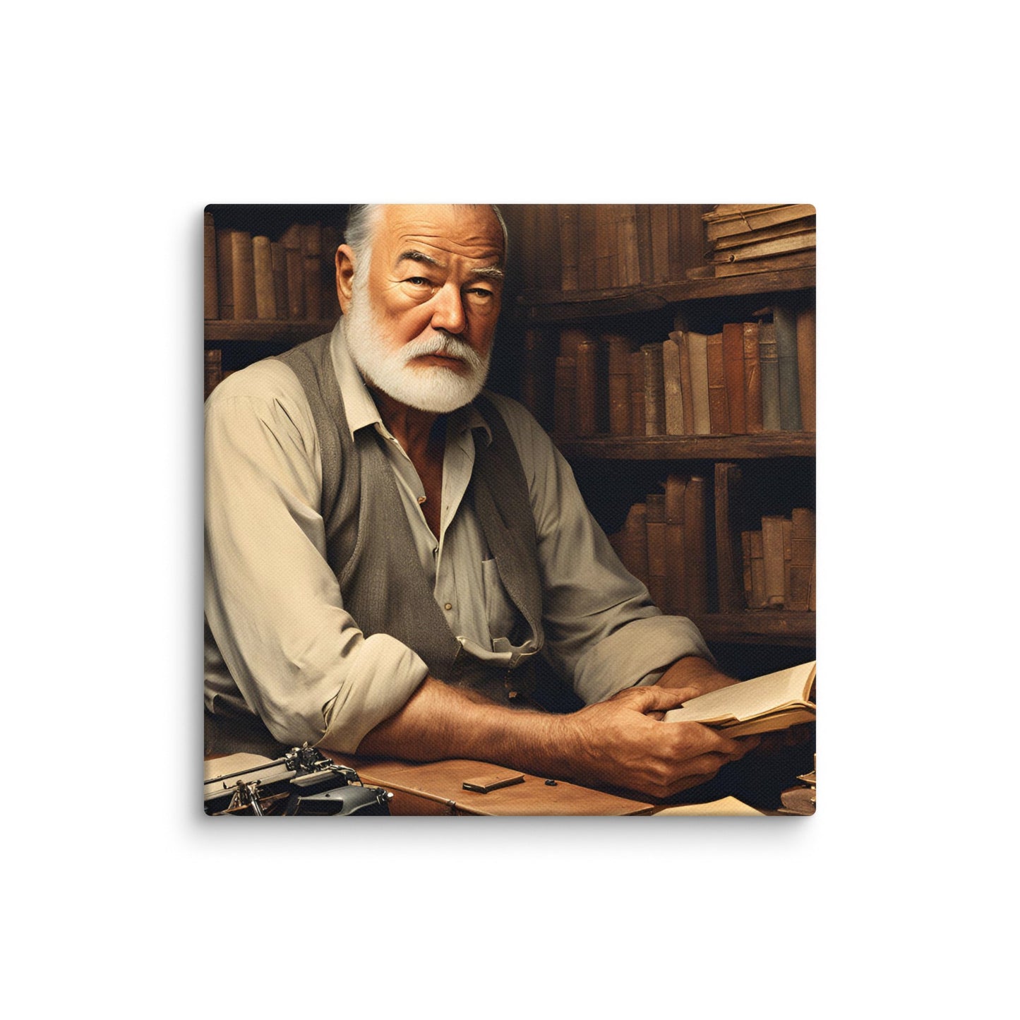 Ernest Hemingway Portait on Canvas - Concordia Style Boutique