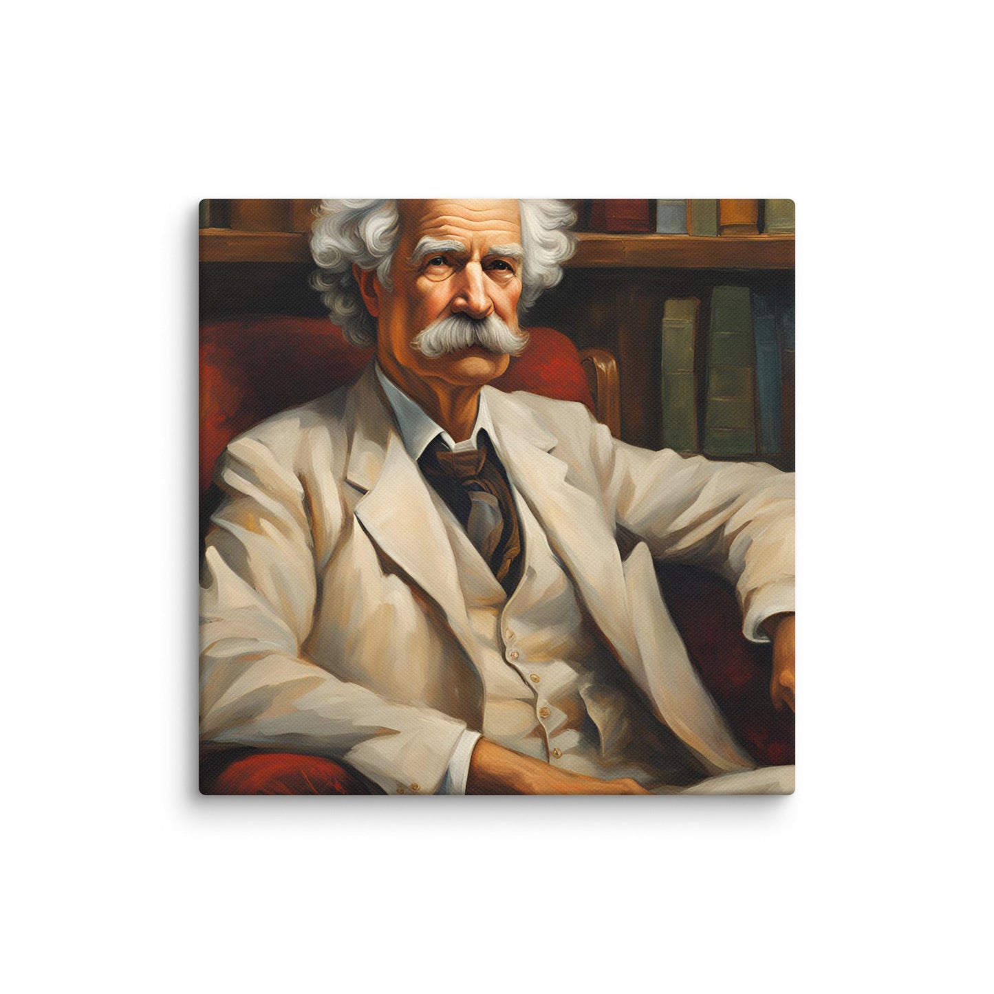 Mark Twain Portait on Canvas - Concordia Style Boutique