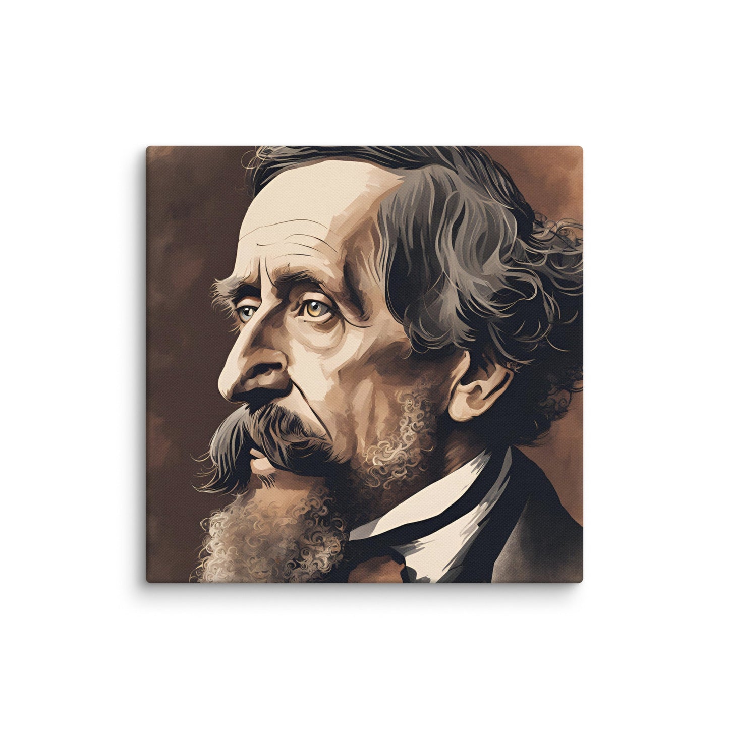 Charles Dickens Portait on Canvas - Concordia Style Boutique