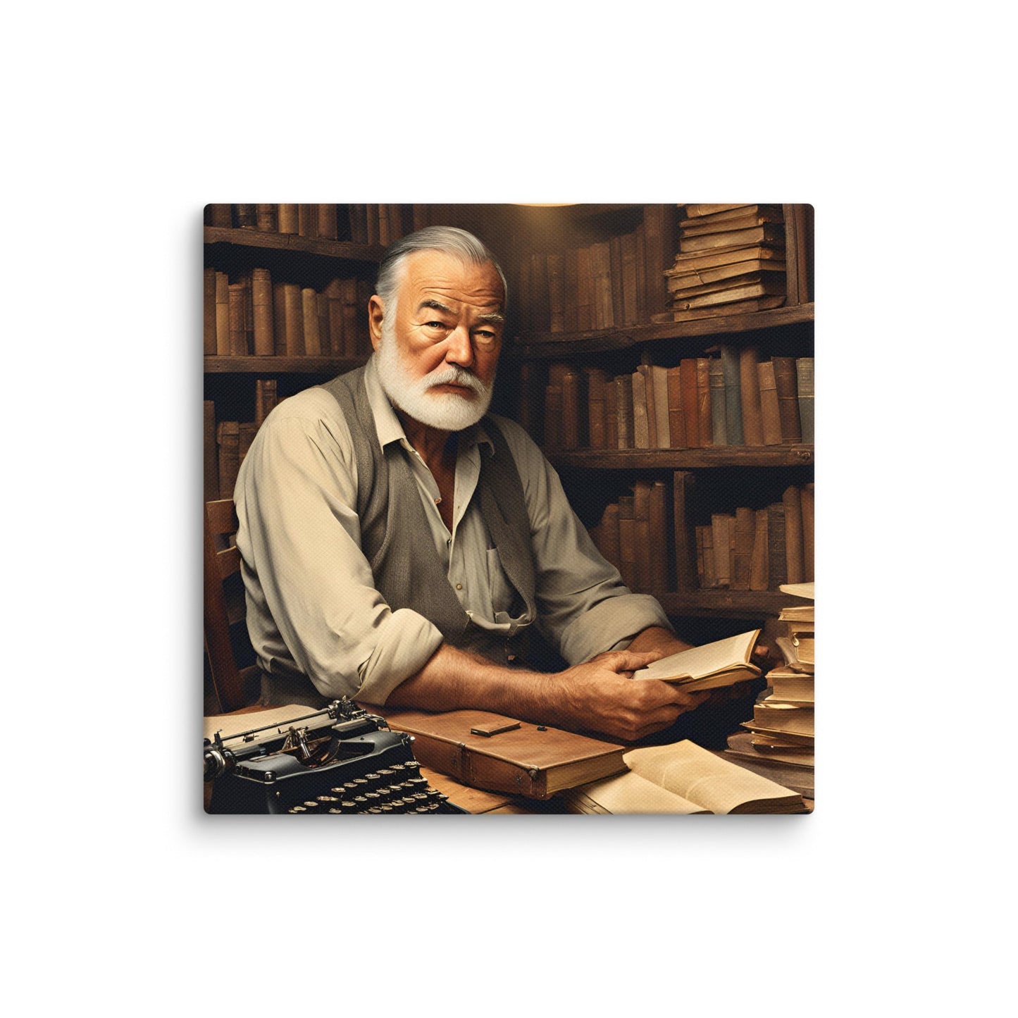 Ernest Hemingway Portait on Canvas - Concordia Style Boutique