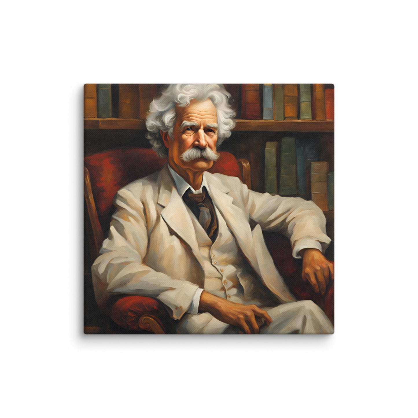 Mark Twain Portait on Canvas - Concordia Style Boutique
