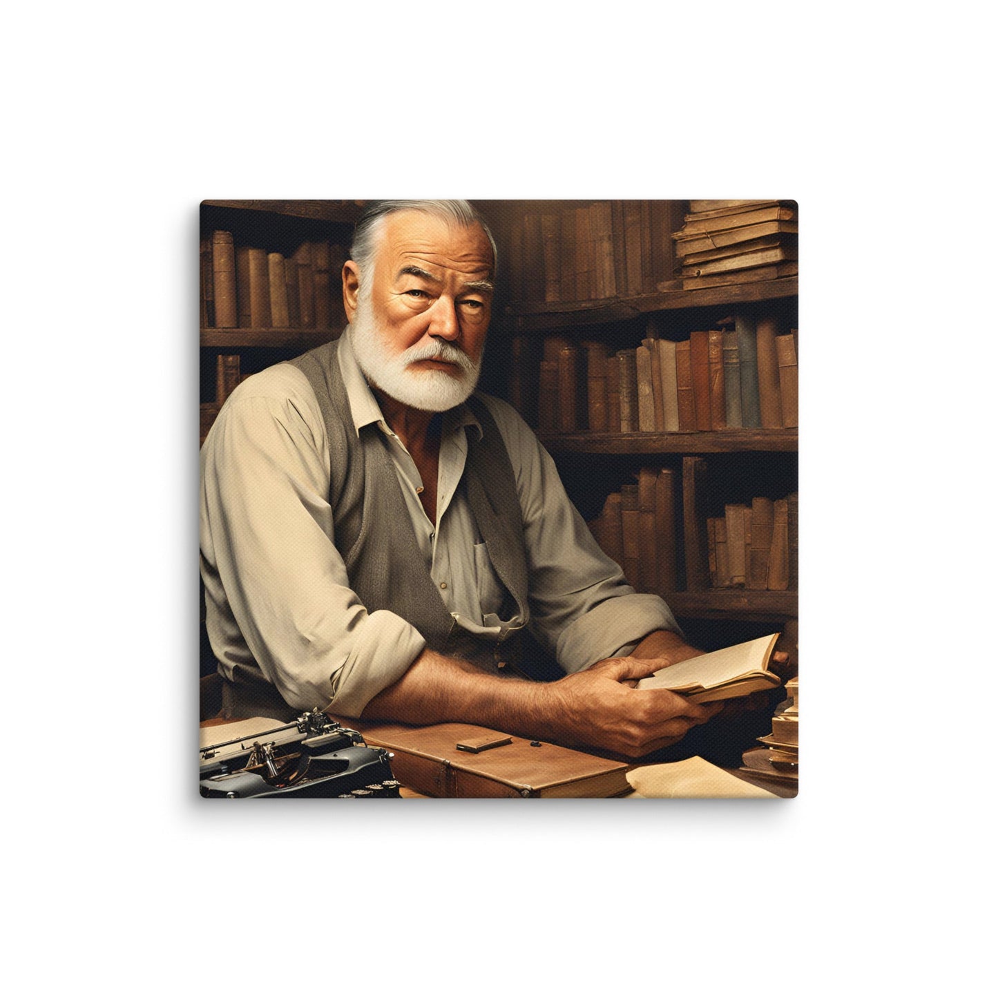 Ernest Hemingway Portait on Canvas - Concordia Style Boutique