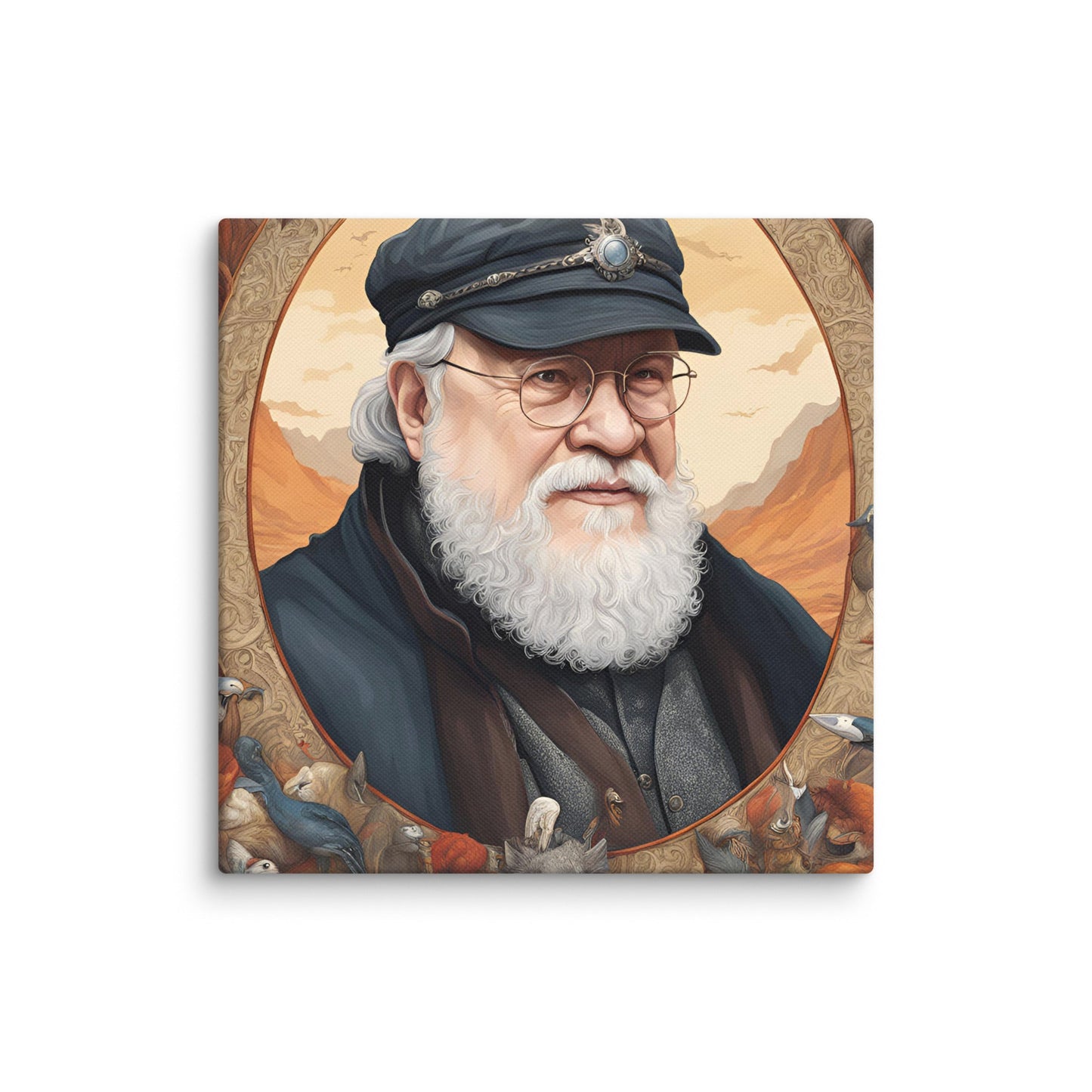 George R. R. Martin Portait on Canvas - Concordia Style Boutique