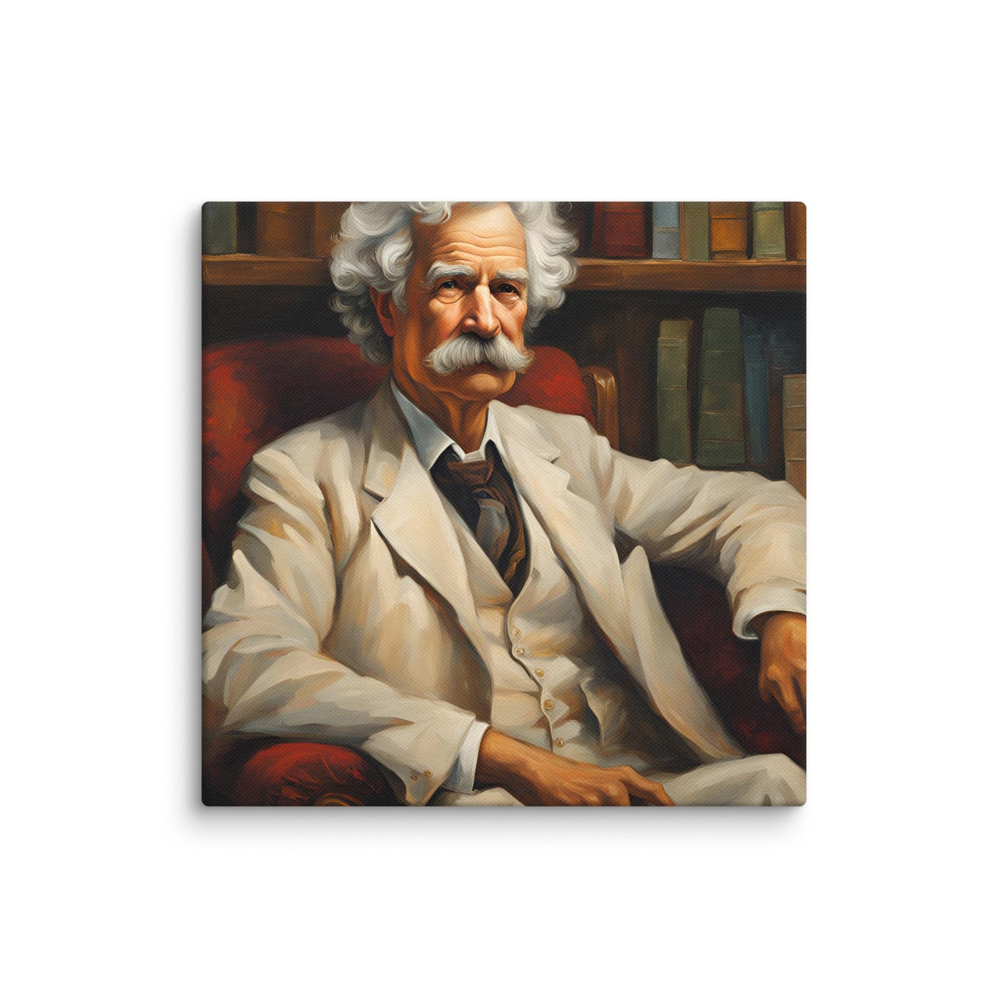 Mark Twain Portait on Canvas - Concordia Style Boutique