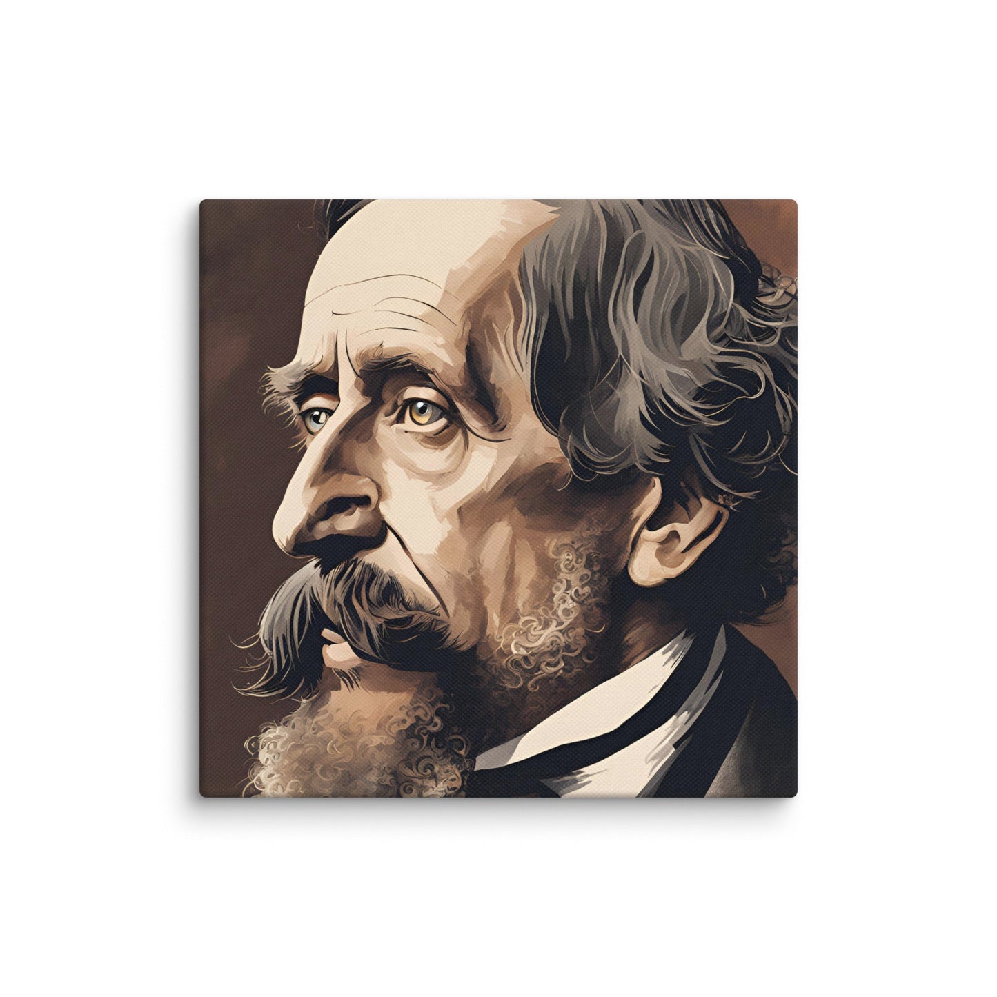 Charles Dickens Portait on Canvas - Concordia Style Boutique