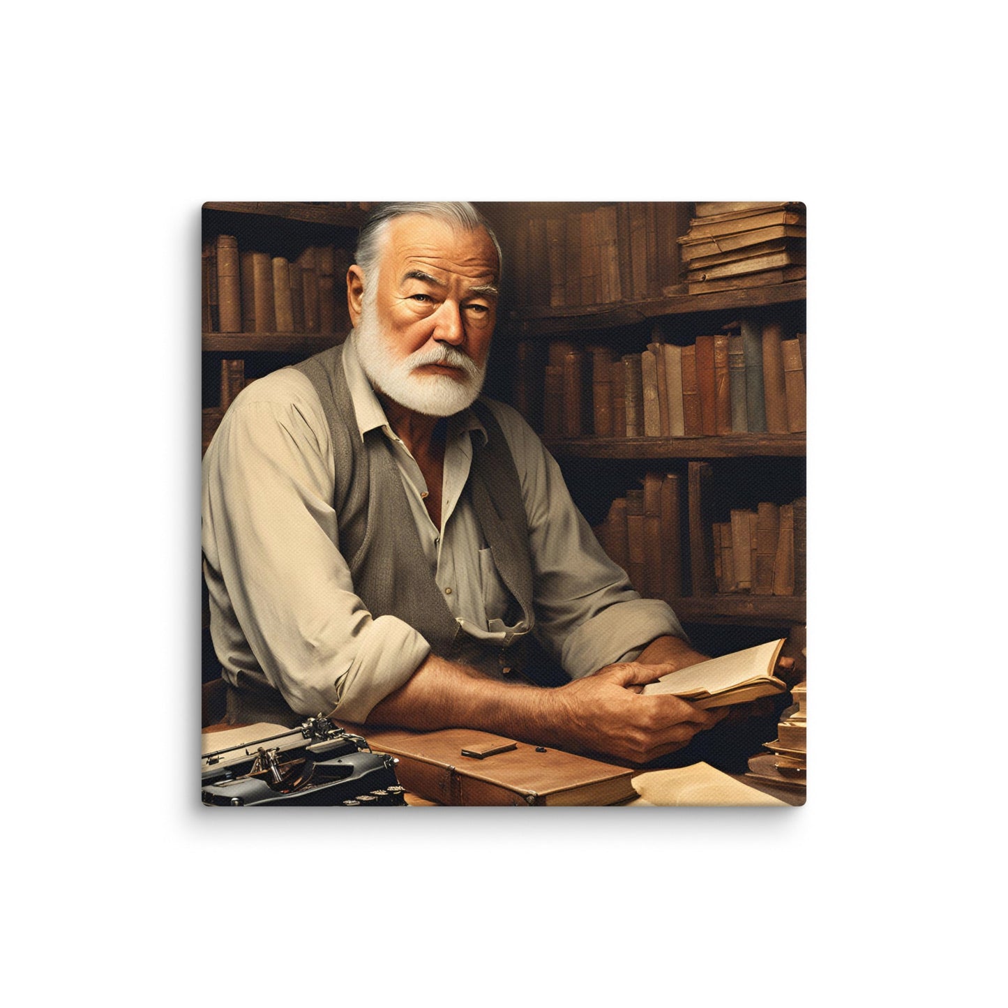 Ernest Hemingway Portait on Canvas - Concordia Style Boutique