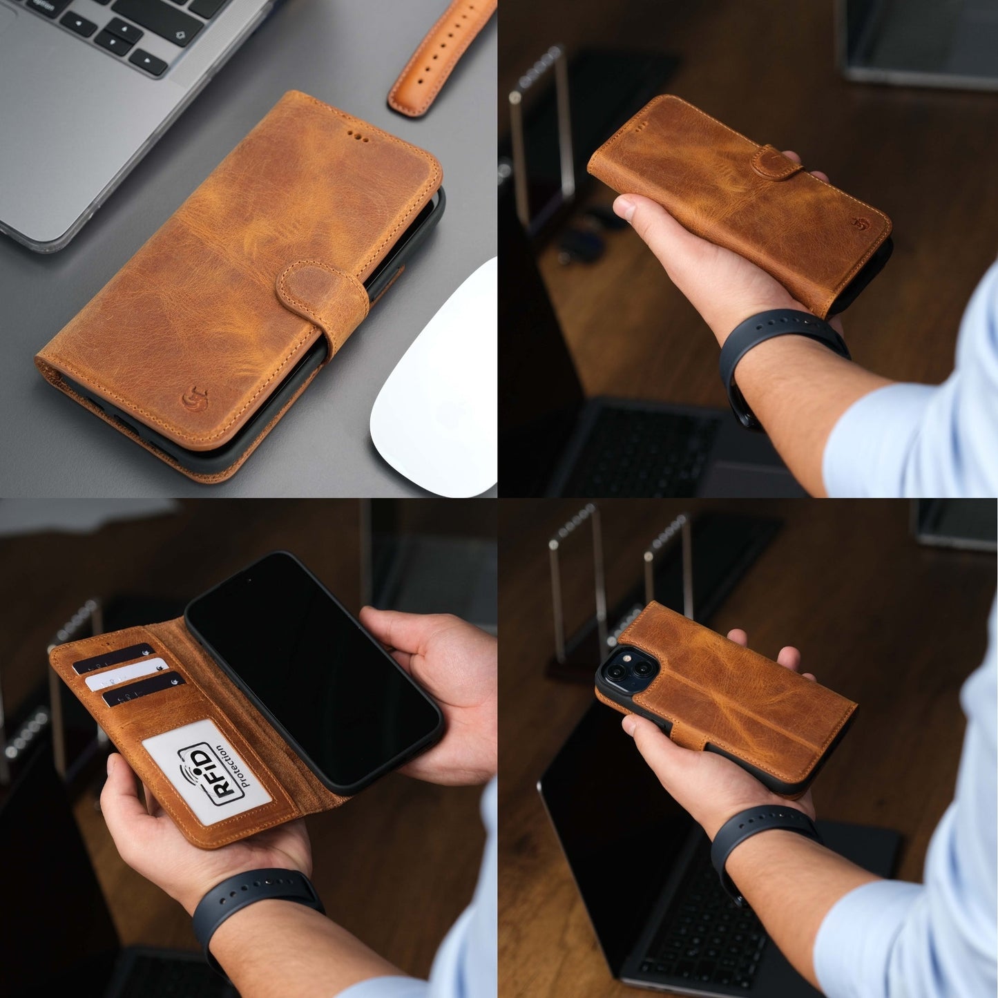 Casper Leather iPhone 15 Wallet Case | Detachable MagSafe Compatible RFID Protection - Concordia Style Boutique
