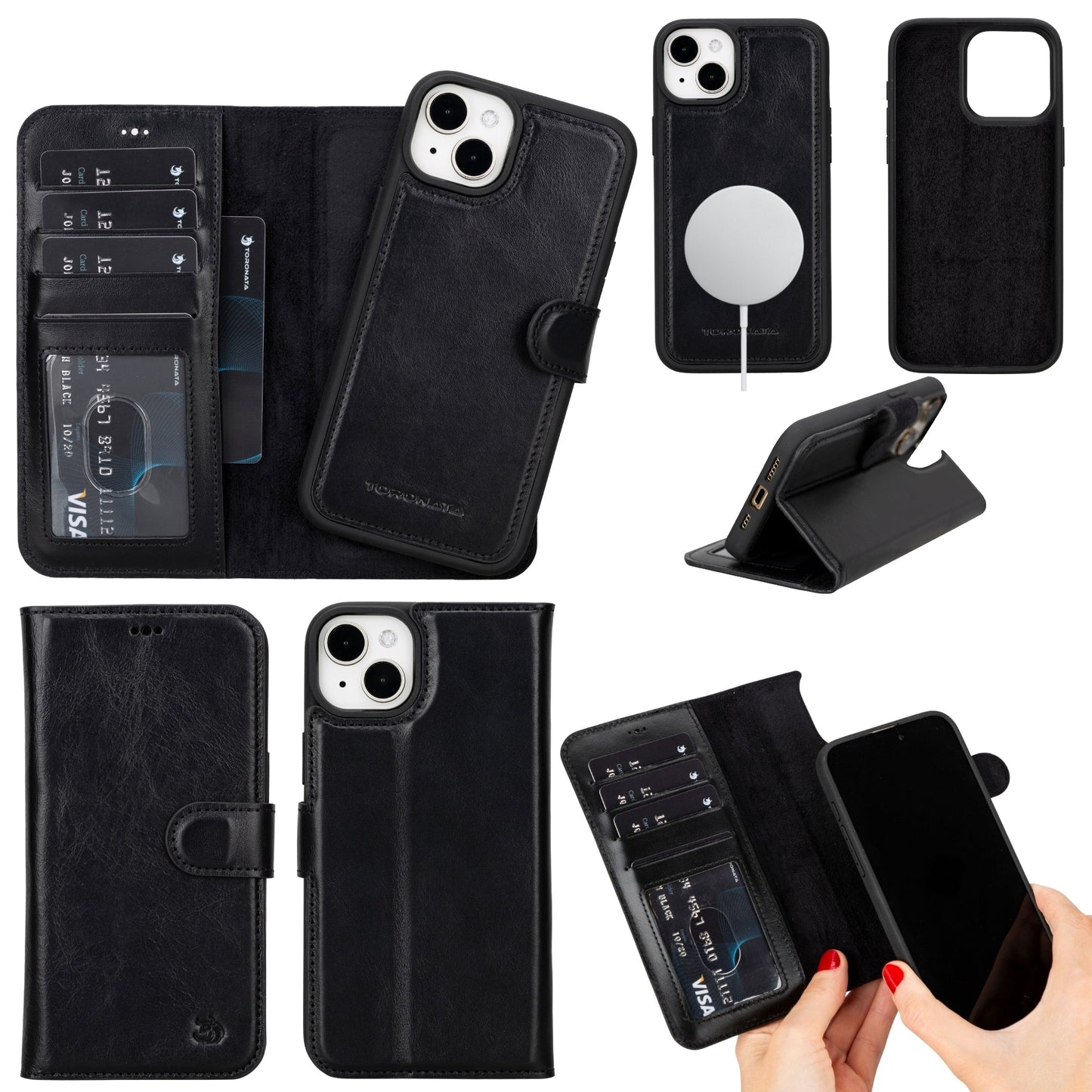 Casper Leather iPhone 15 Wallet Case | Detachable MagSafe Compatible RFID Protection - Concordia Style Boutique
