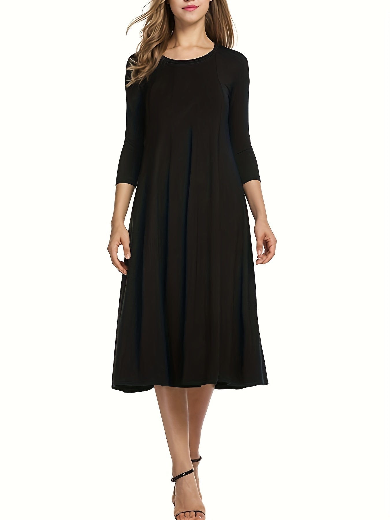 3/4 Sleeve A-line Dress - Concordia Style Boutique