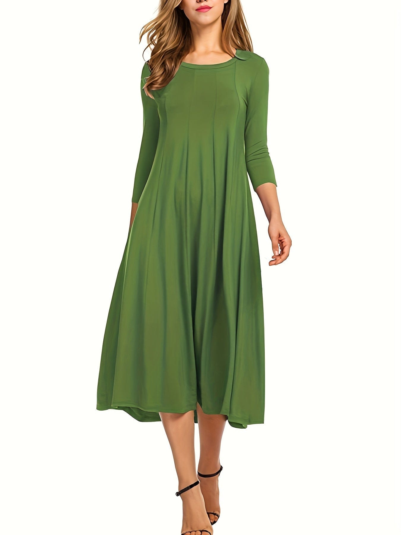 3/4 Sleeve A-line Dress - Concordia Style Boutique