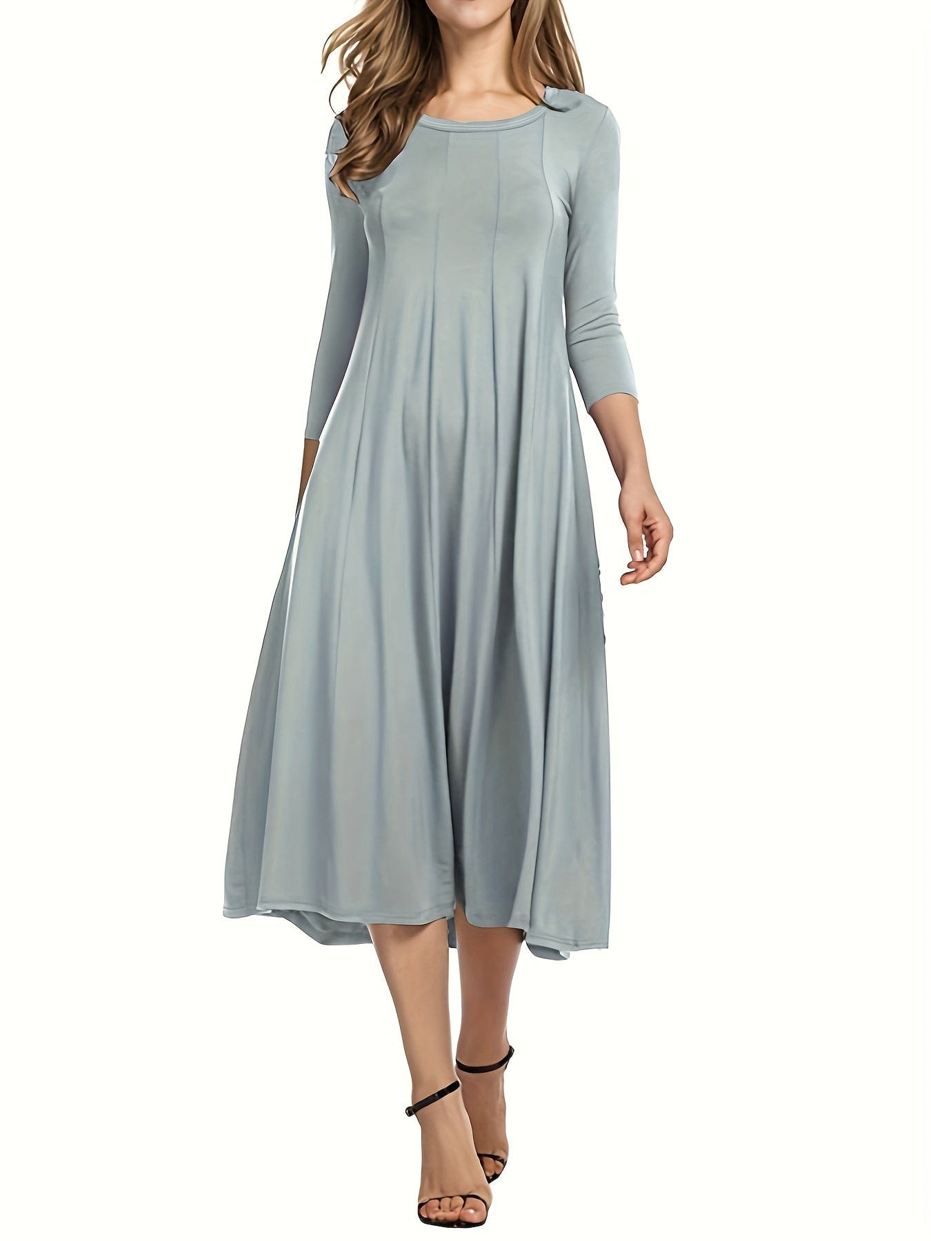 3/4 Sleeve A-line Dress - Concordia Style Boutique