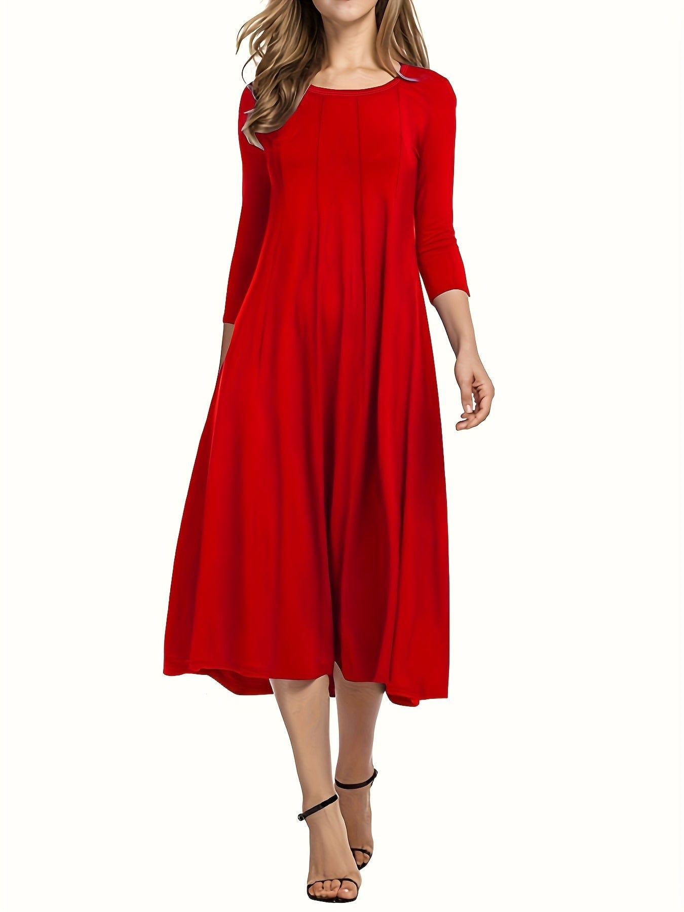 3/4 Sleeve A-line Dress - Concordia Style Boutique