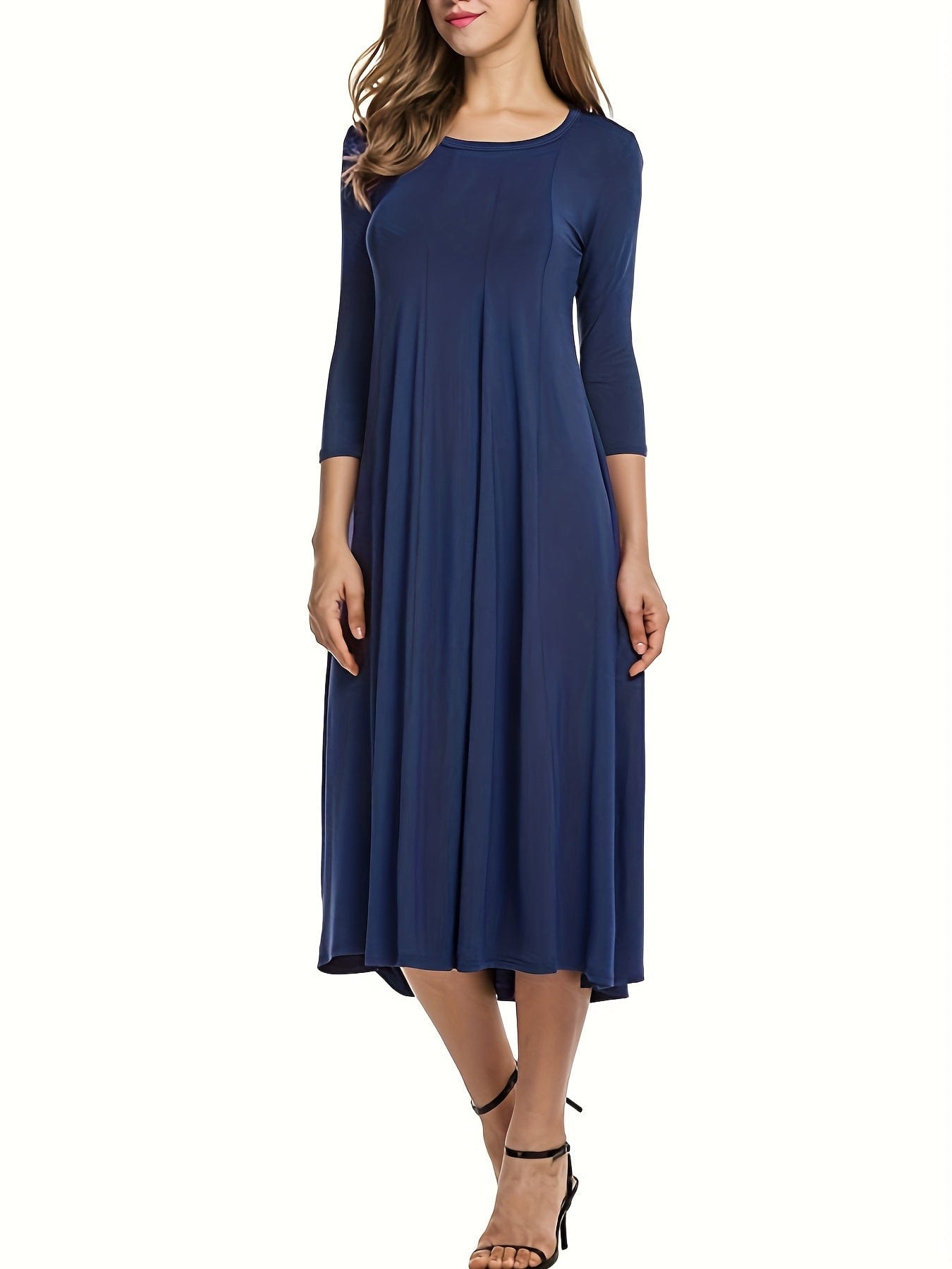 3/4 Sleeve A-line Dress - Concordia Style Boutique