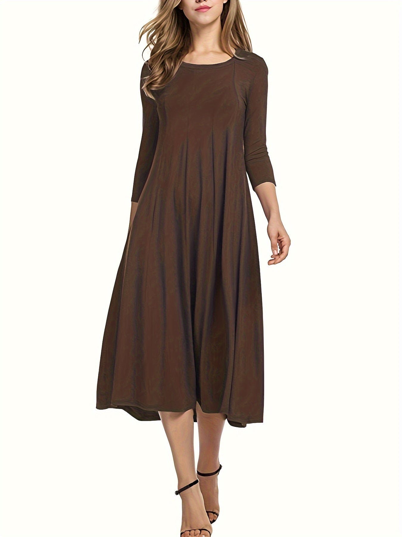3/4 Sleeve A-line Dress - Concordia Style Boutique