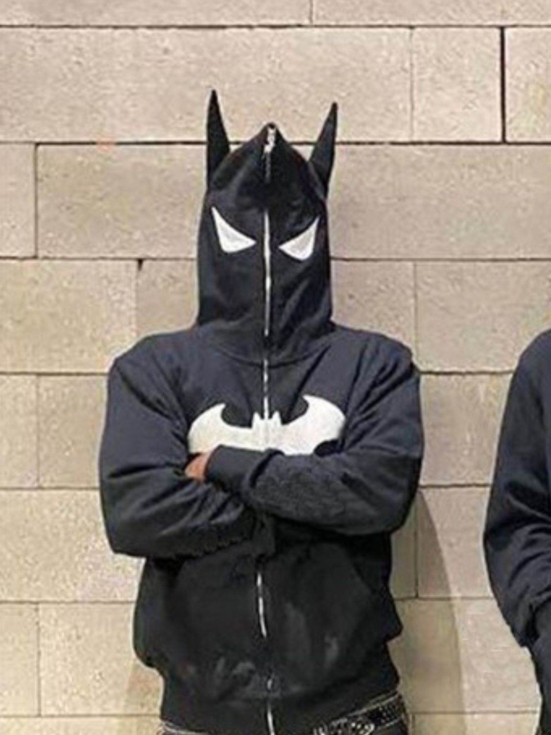 Men's Bat Inspired Zip Up Hoodie / Mask Hoodie - Concordia Style Boutique