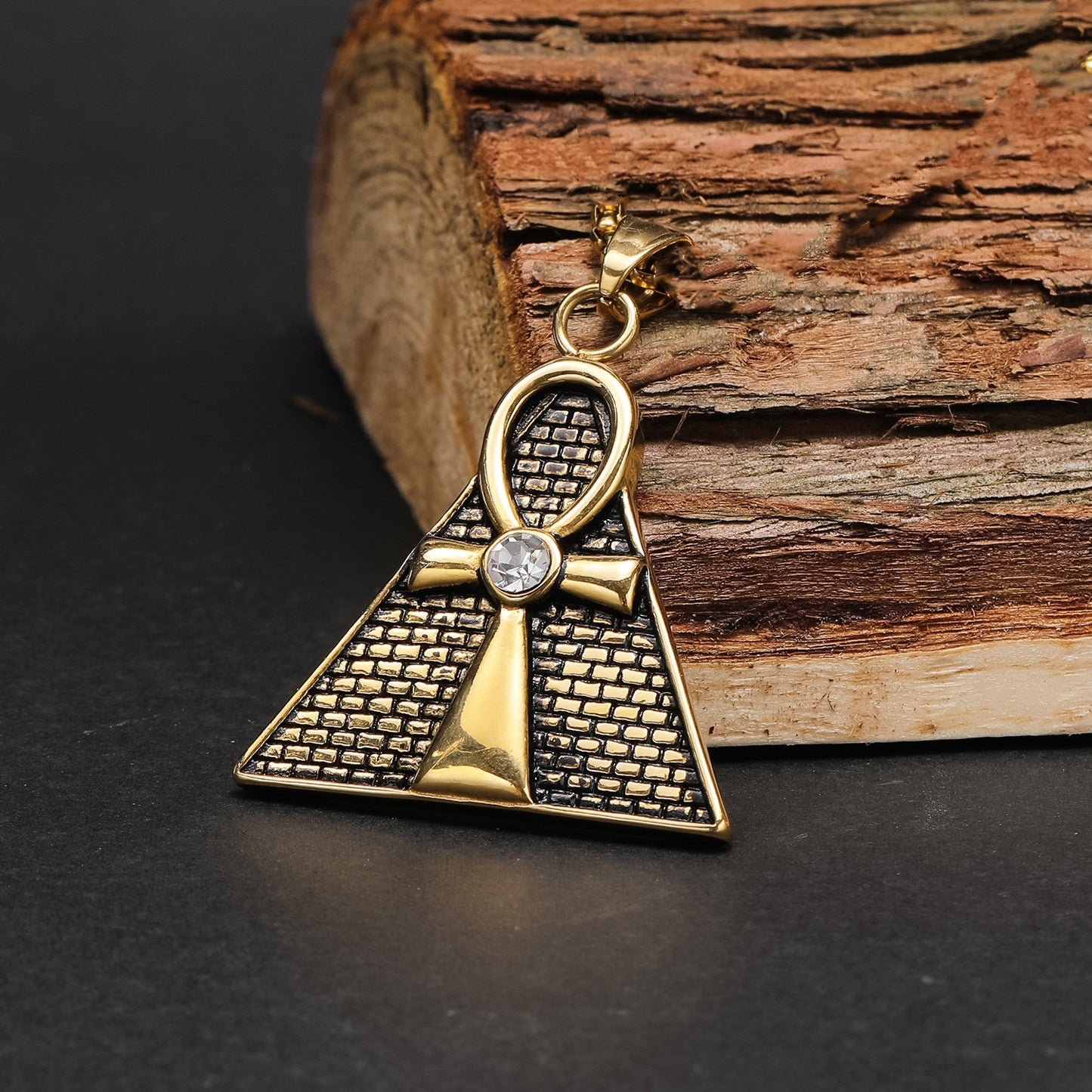Hip Hop Ancient Egypt Horus Eye Pyramid Male Pendant Personality Cross Titanium Steel Necklace - Concordia Style Boutique