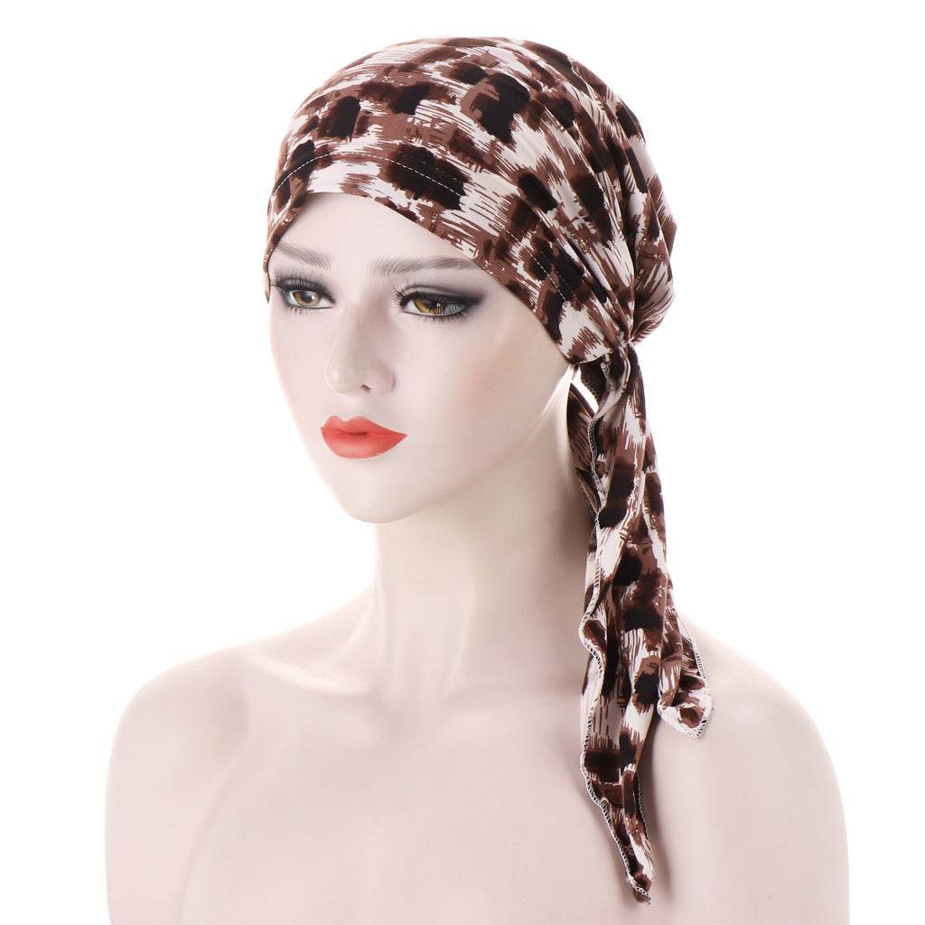 Curved Tail Turban Hat Flower Cloth Pullover - Concordia Style Boutique