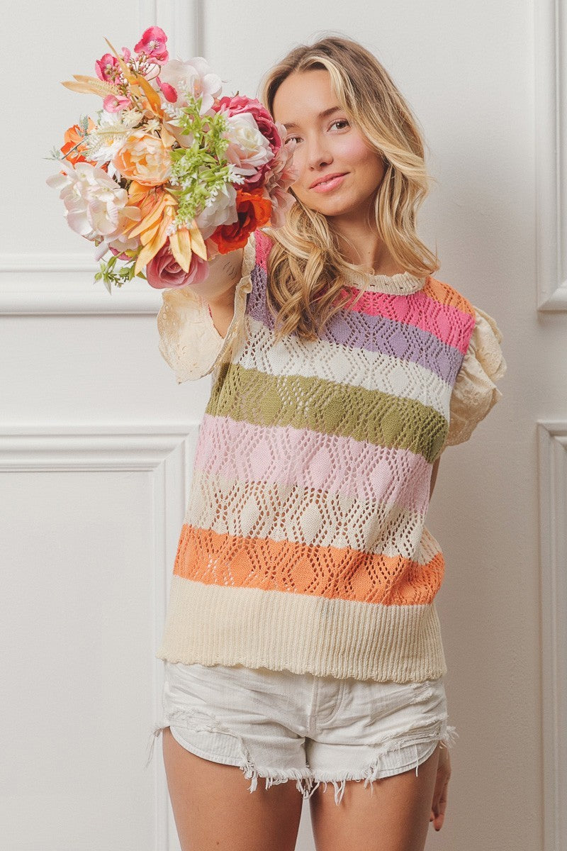 Sunshine Bliss Pointelle Knit Top