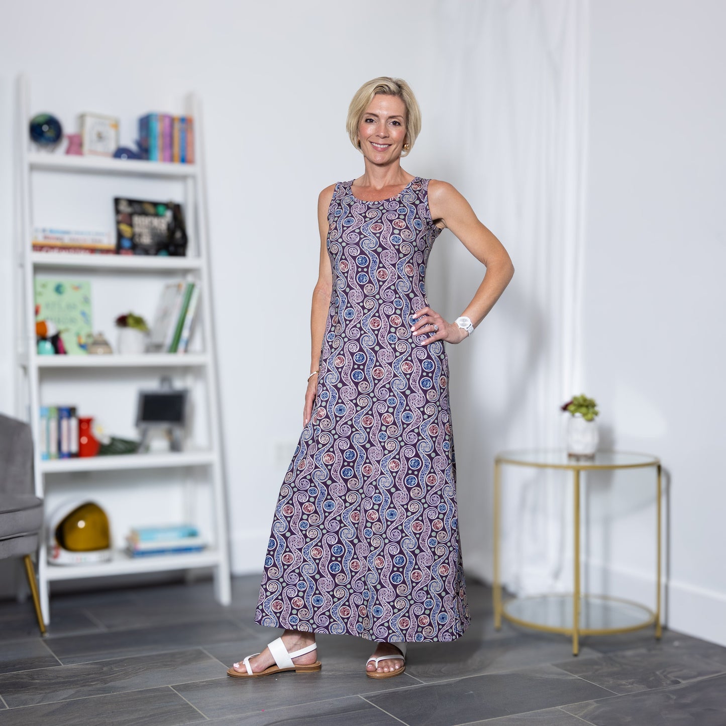 Celtic Paisley Sleeveless Maxi Dress