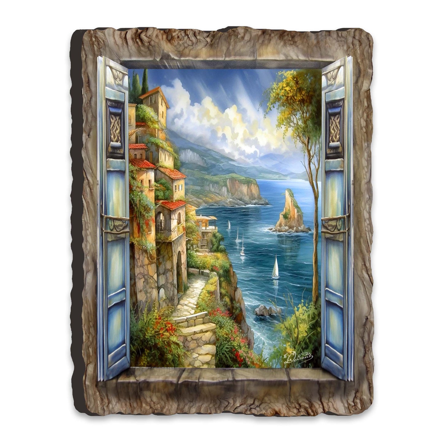 Seaside Window Perspective View Wall Art by G. DeBrekht Coastal Decor - 8492103W