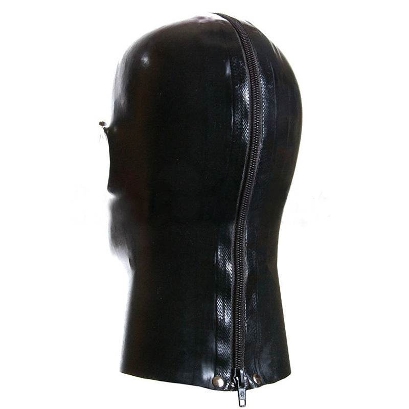 Cosplay Latex Headgear With Zipper - Unisex - Concordia Style Boutique