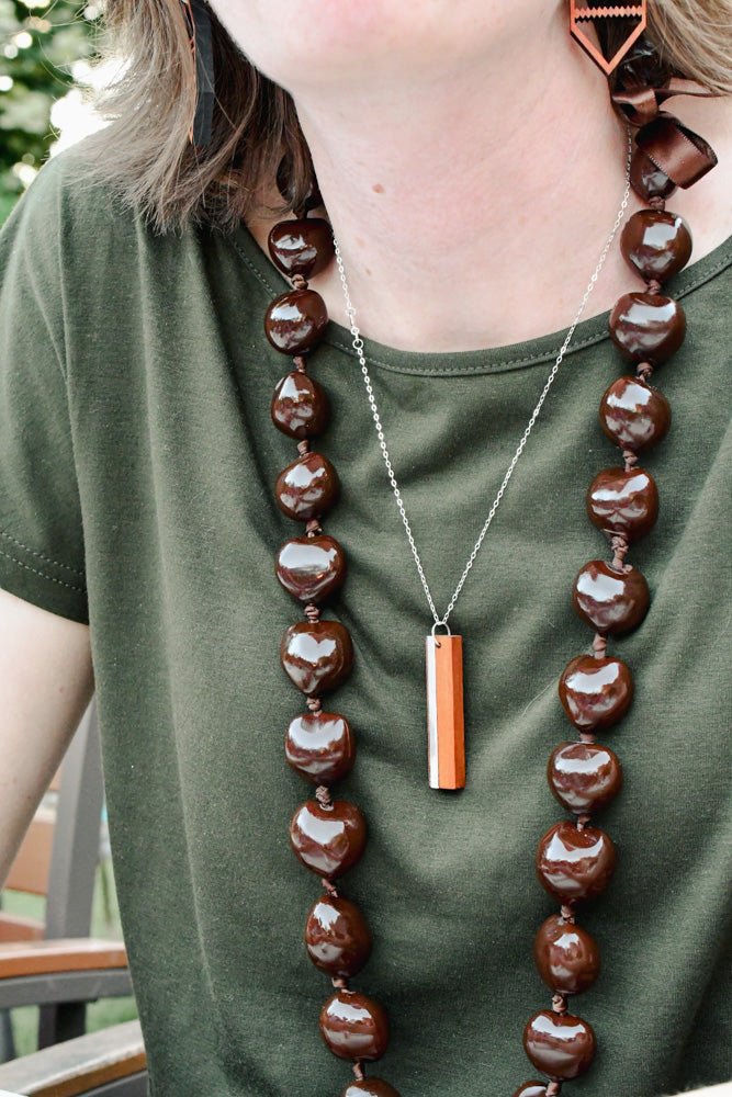 Horizontal Silver Inlay Necklace - Concordia Style Boutique
