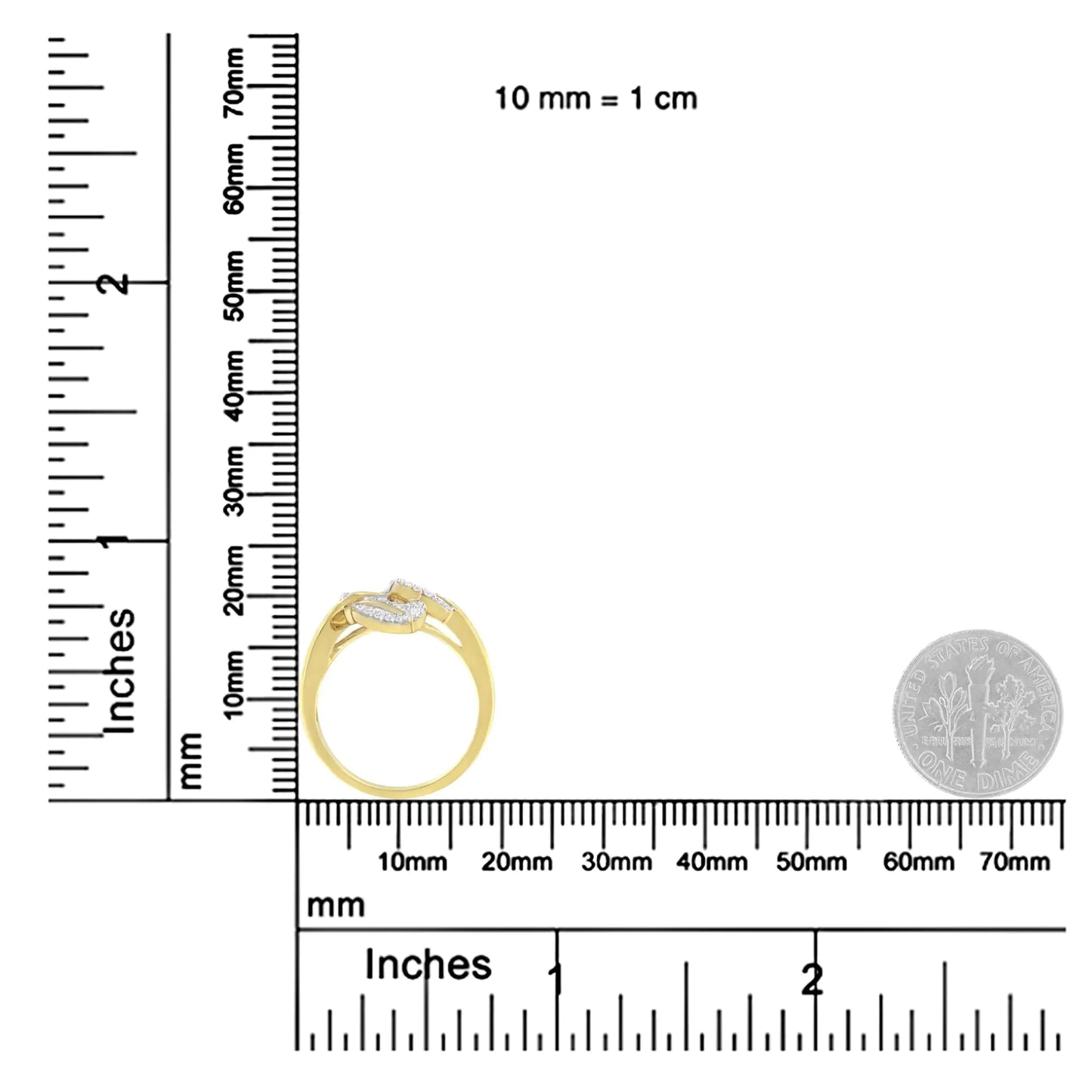 *5 Left* 10k Yellow and White Gold 1/2 Cttw Baguette and Round Diamond Bypass Triple Leaf Ring (I-J Color, I1-I2 Clarity) - Concordia Style Boutique
