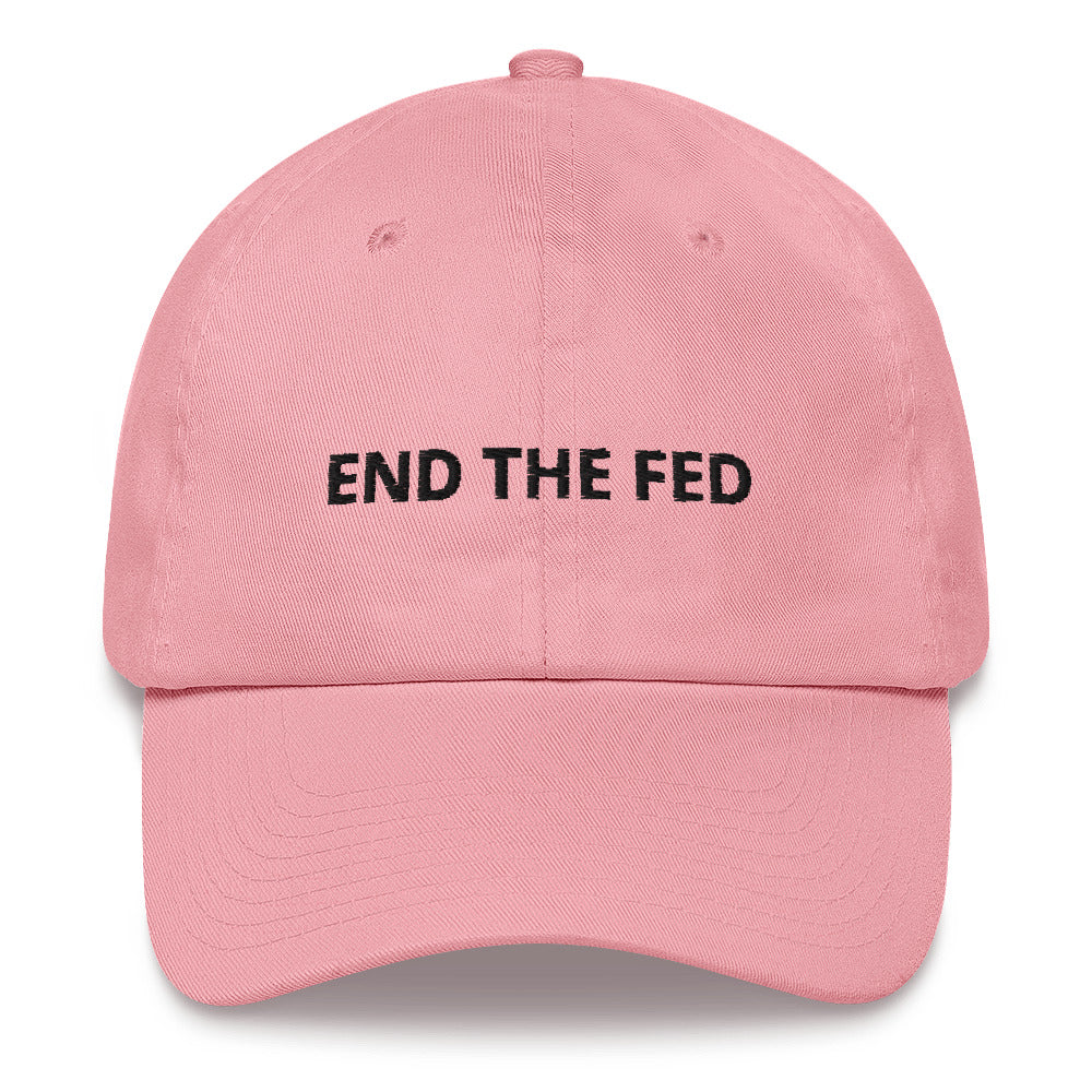 End The Fed (Black Embroidery) Bitcoin Dad Hat - Concordia Style Boutique