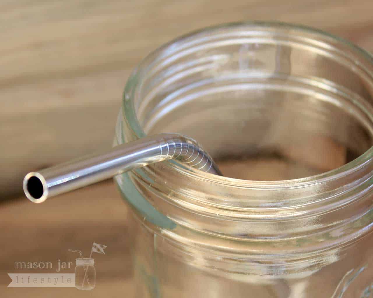 Short Thin Bent Stainless Steel Straw for Half Pint Mason Jars - Concordia Style Boutique