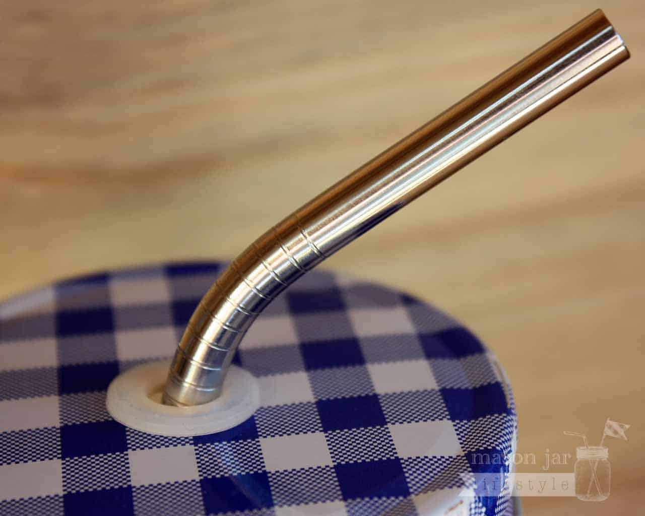 Short Thin Bent Stainless Steel Straw for Half Pint Mason Jars - Concordia Style Boutique