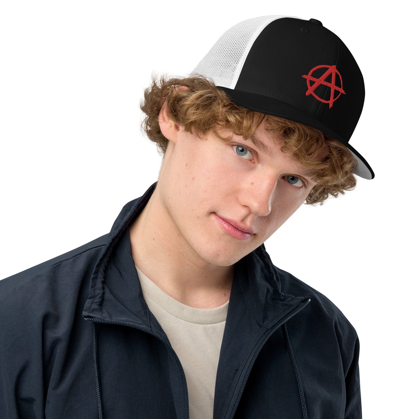 Ancom Anarchy Anarchocommunism Black & Red Closed-back trucker cap - Concordia Style Boutique