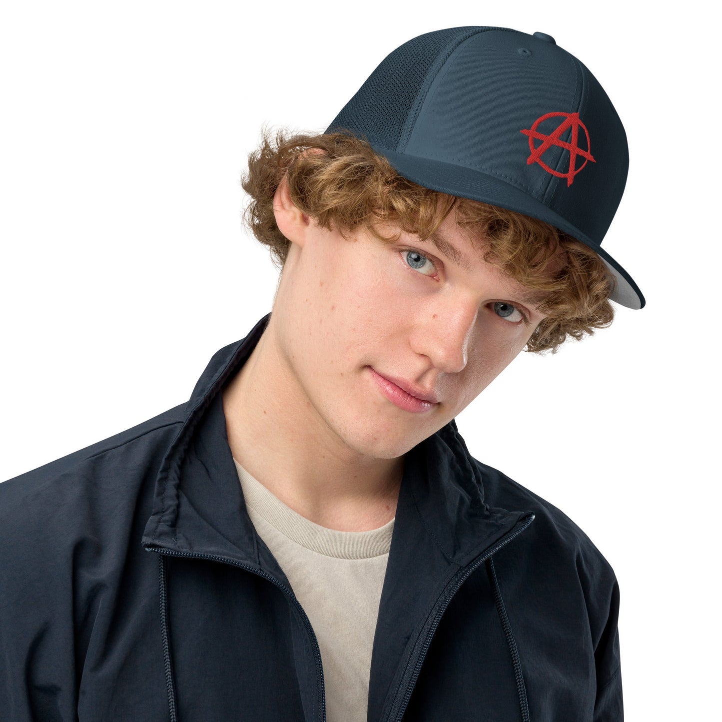 Ancom Anarchy Anarchocommunism Black & Red Closed-back trucker cap - Concordia Style Boutique