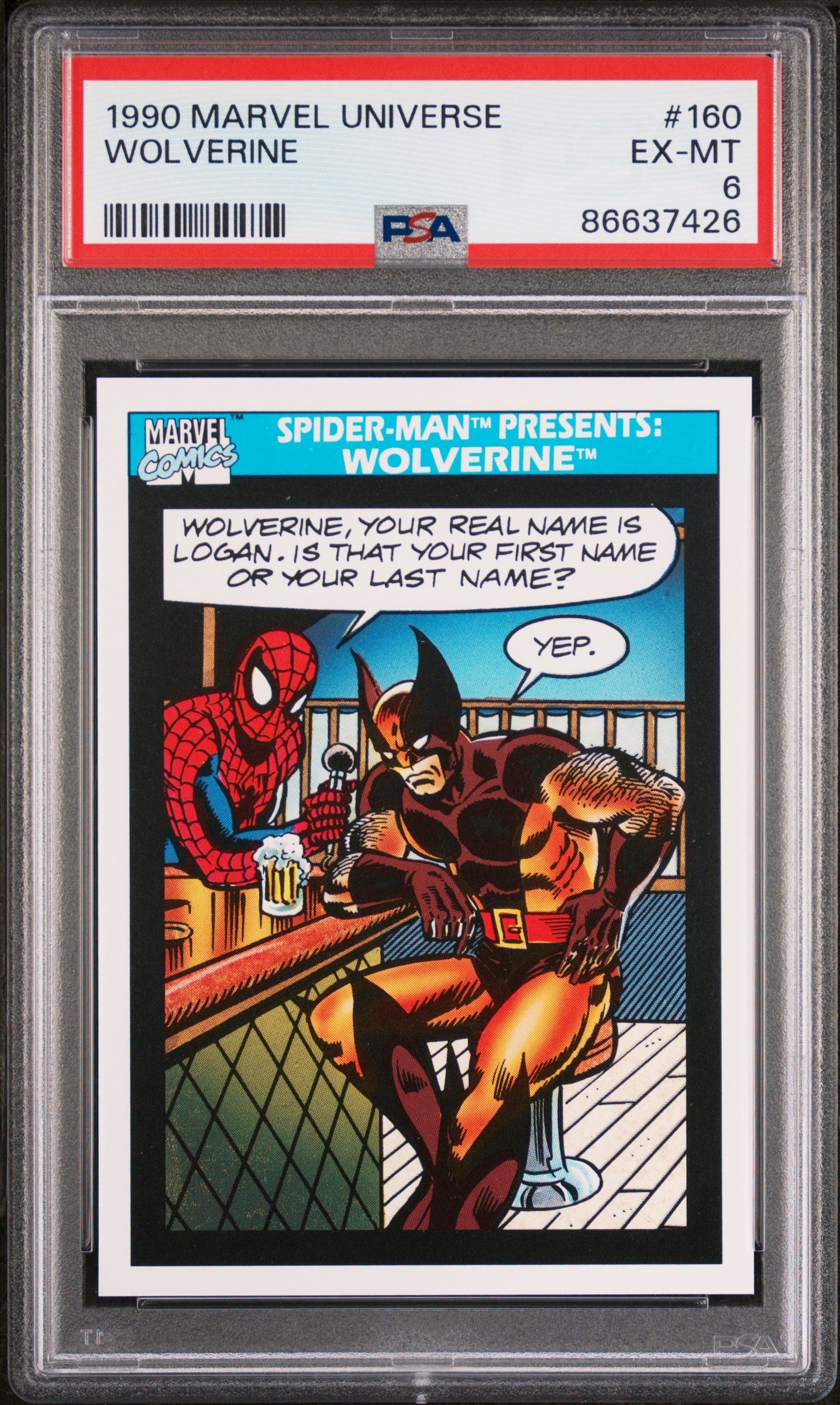 1990 MARVEL UNIVERSE WOLVERINE #160 - PSA 6