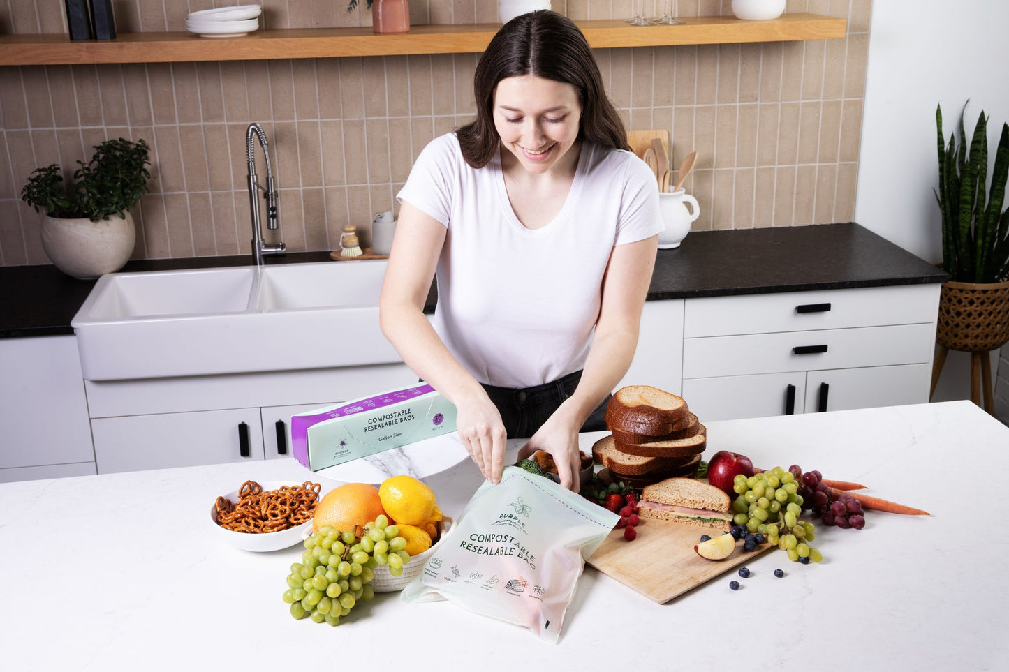 The Complete Eco Friendly Kitchen Bundle – Compostable Zip Bags, Cling wrap, Sponges & Trash Bags