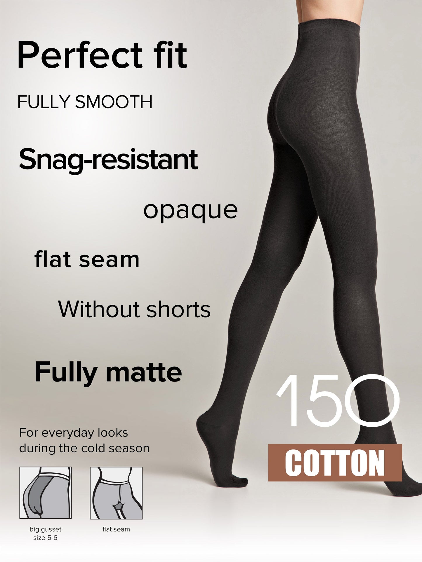 Tights Conte Cotton 150 Den - Warm Opaque - Concordia Style Boutique