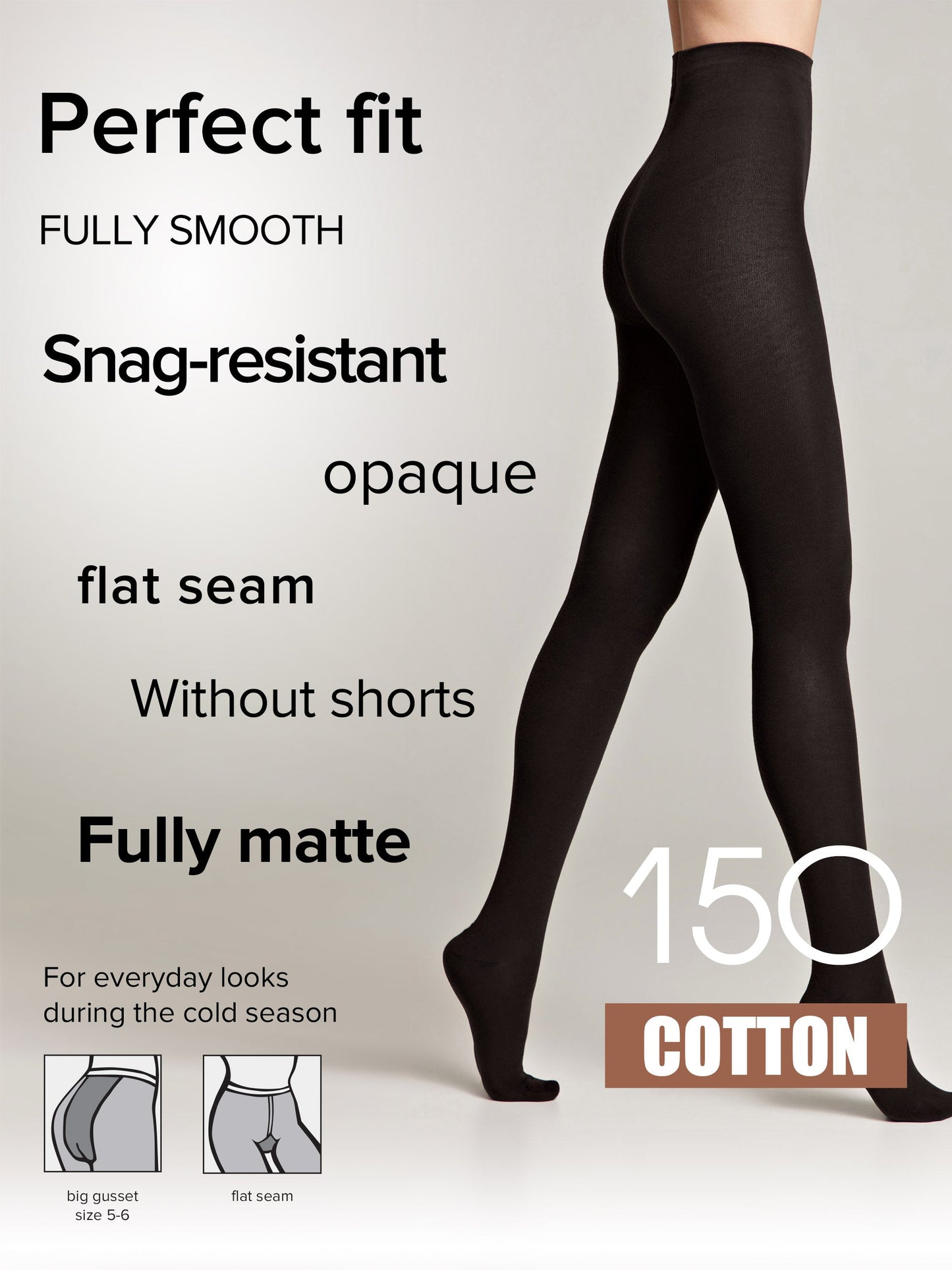 Tights Conte Cotton 150 Den - Warm Opaque - Concordia Style Boutique