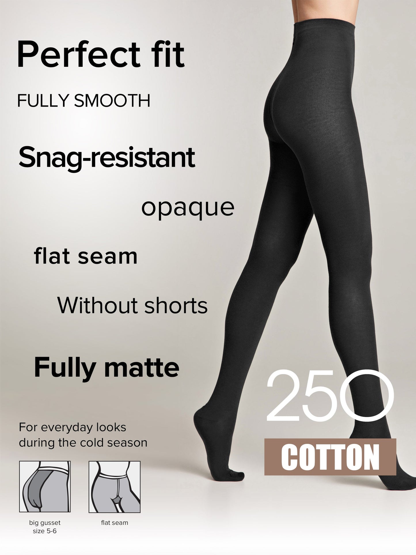 Tights Conte Cotton 250 Den - Warm Opaque - Concordia Style Boutique