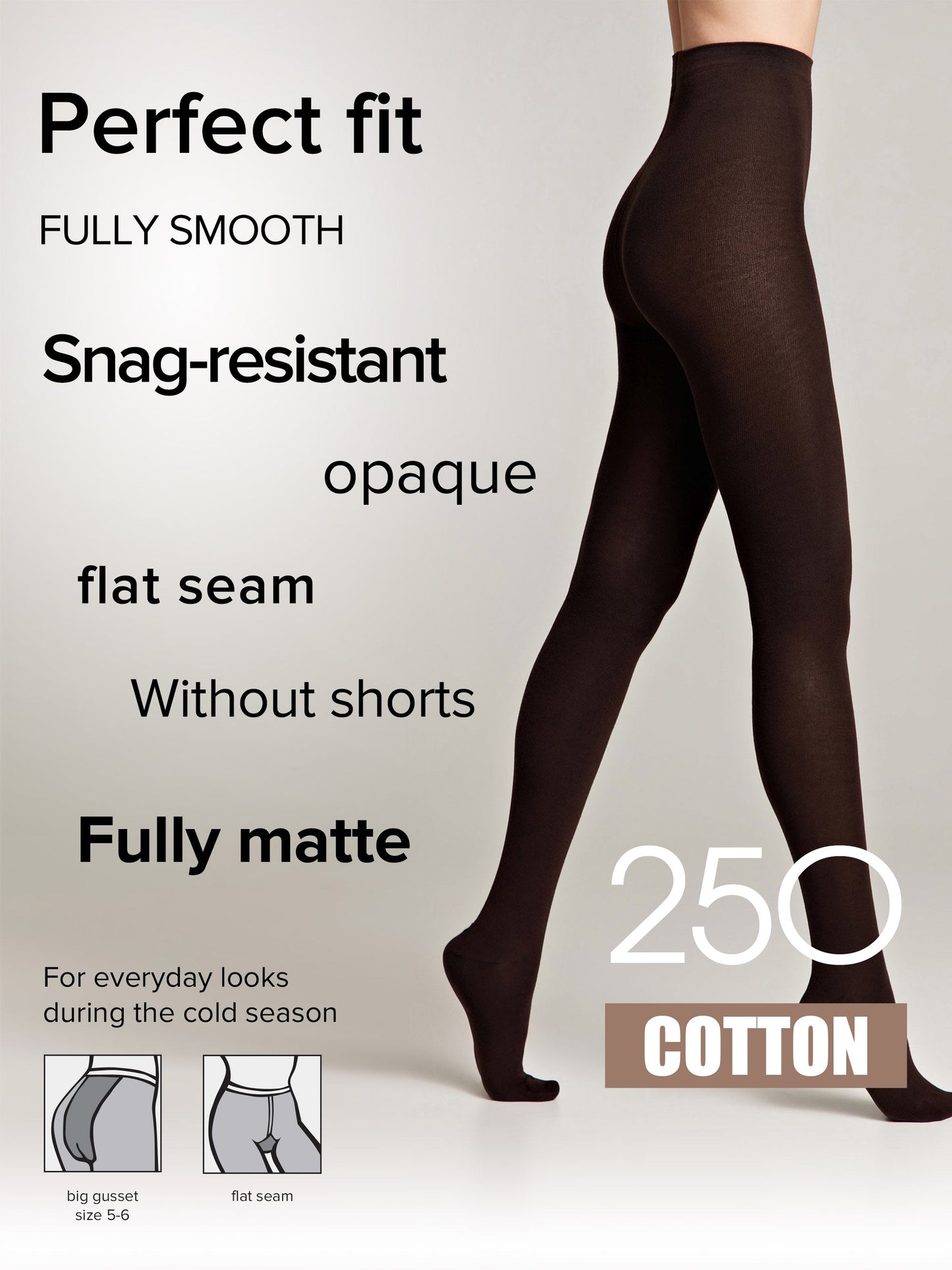 Tights Conte Cotton 250 Den - Warm Opaque - Concordia Style Boutique