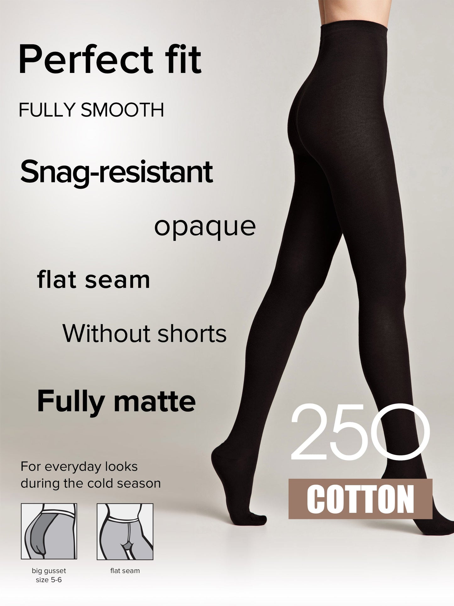 Tights Conte Cotton 250 Den - Warm Opaque - Concordia Style Boutique