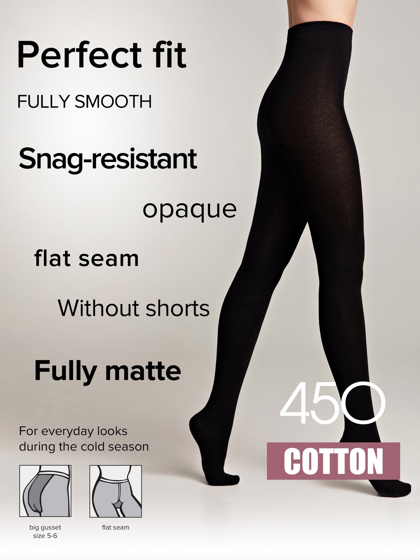 Tights Conte Cotton 450 Den - Warm Opaque - Concordia Style Boutique