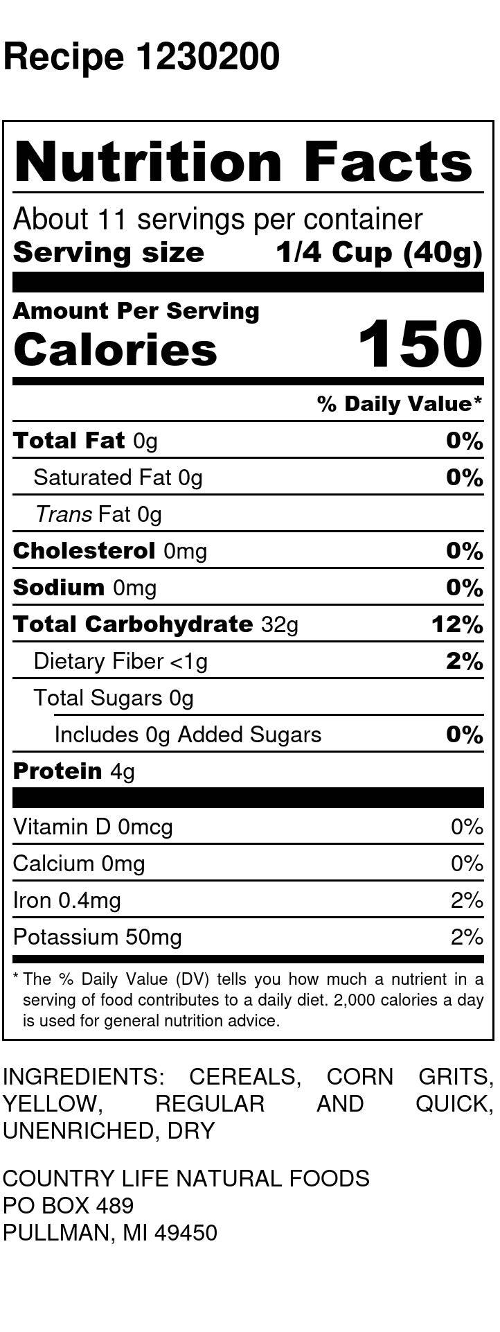 Corn Grits, Yellow, Organic - Concordia Style Boutique
