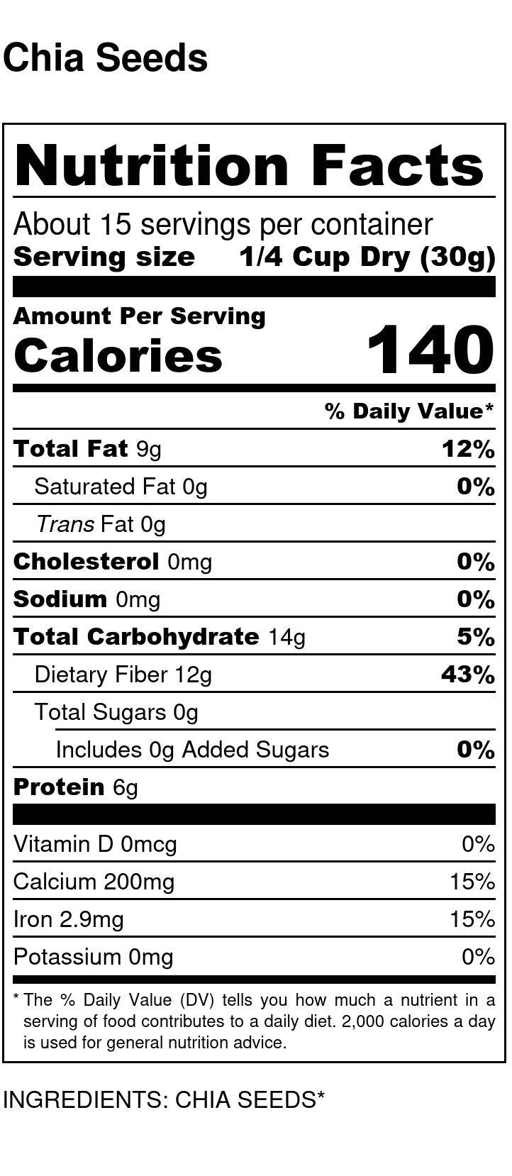 Chia Seeds, Organic - Concordia Style Boutique