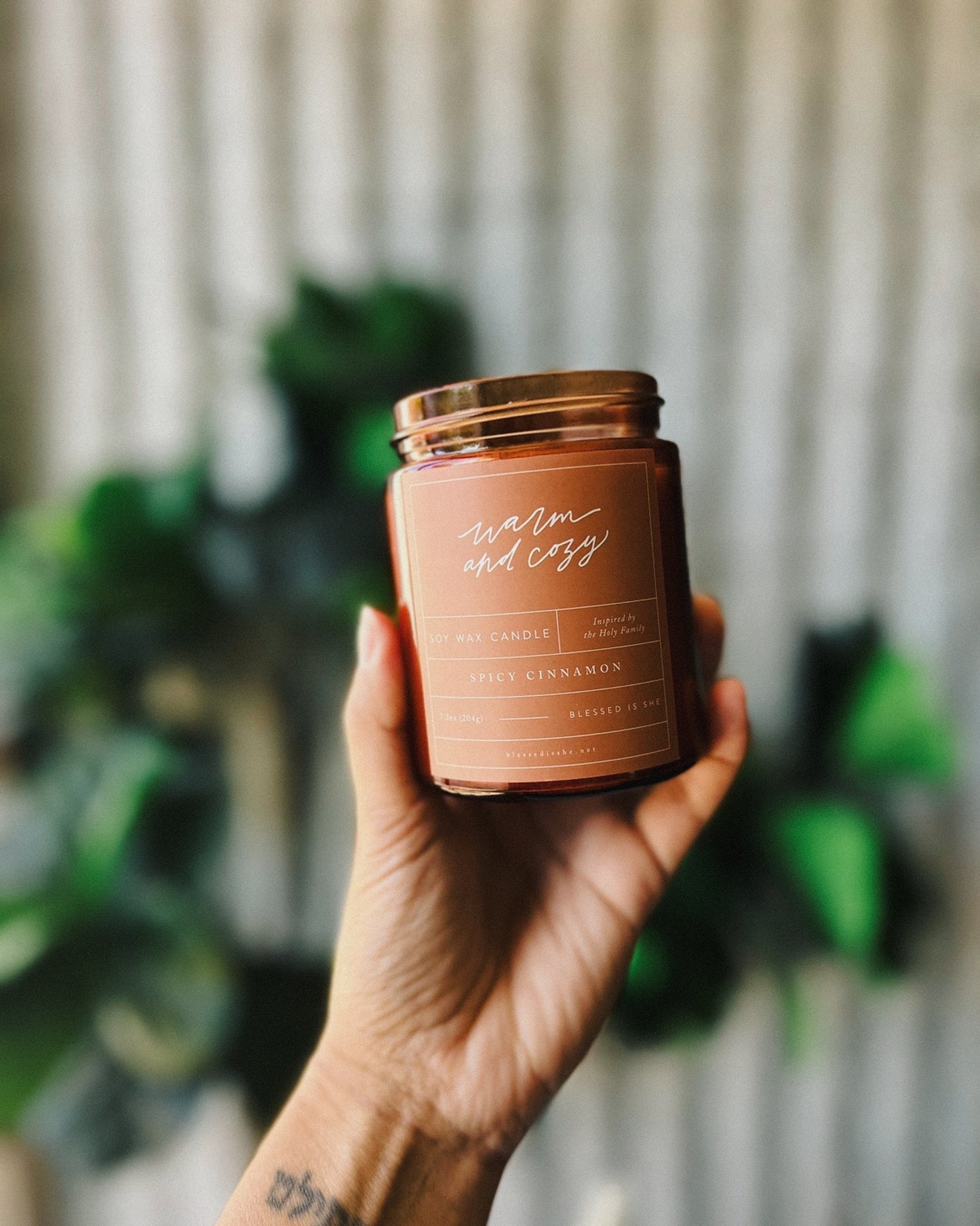 Warm and Cozy Candle – The Holy Family Soy Candle – 8 oz Spicy Cinnamon Wood Wick – Clean, Comforting Burn - Concordia Style Boutique