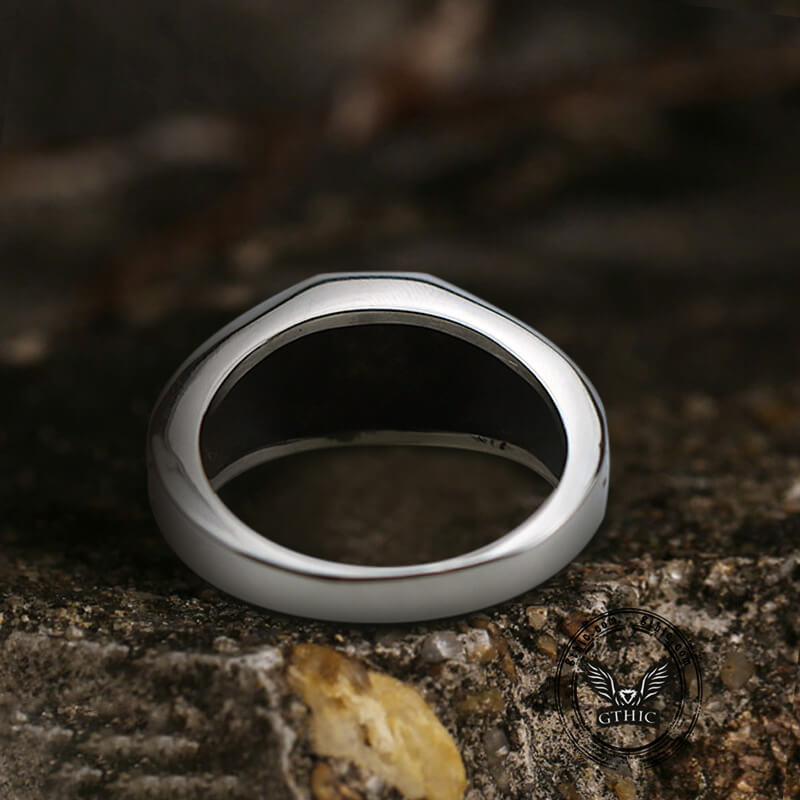 Cracked-pattern Masonic Stainless Steel Ring