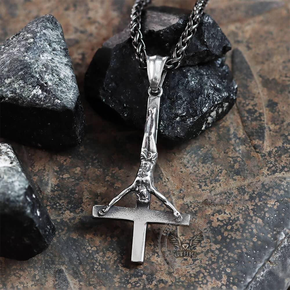 Cross of Saint Peter Stainless Steel Pendant