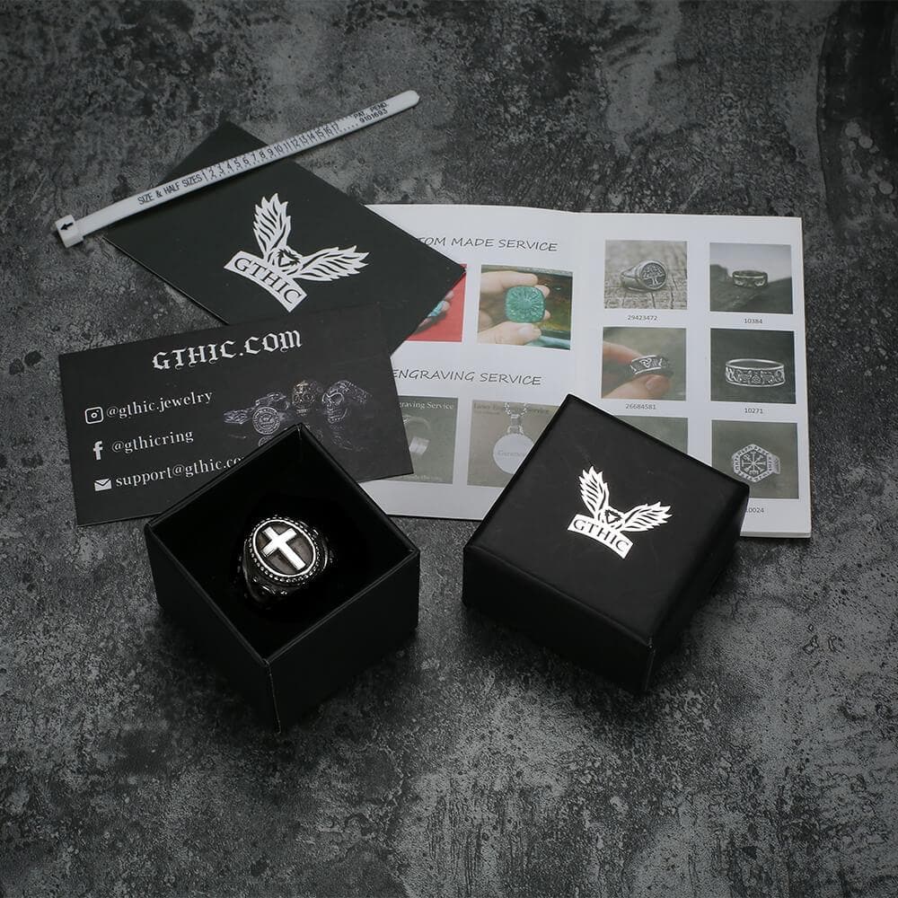 Cross Pattern Stainless Steel Ring