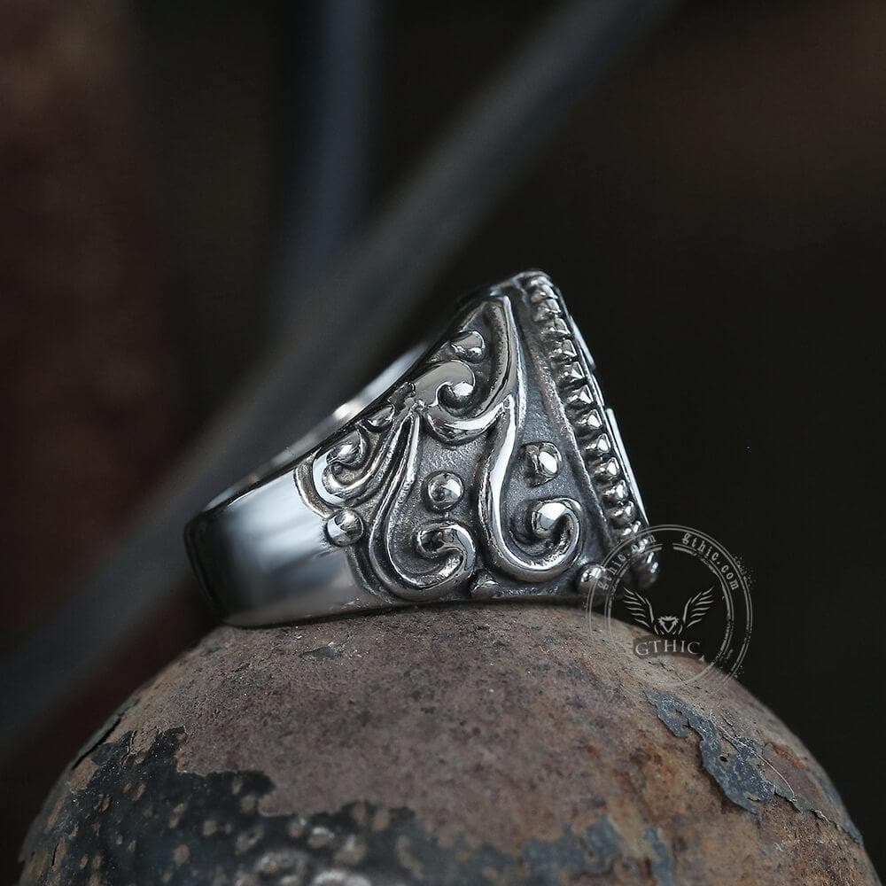 Cross Pattern Stainless Steel Ring