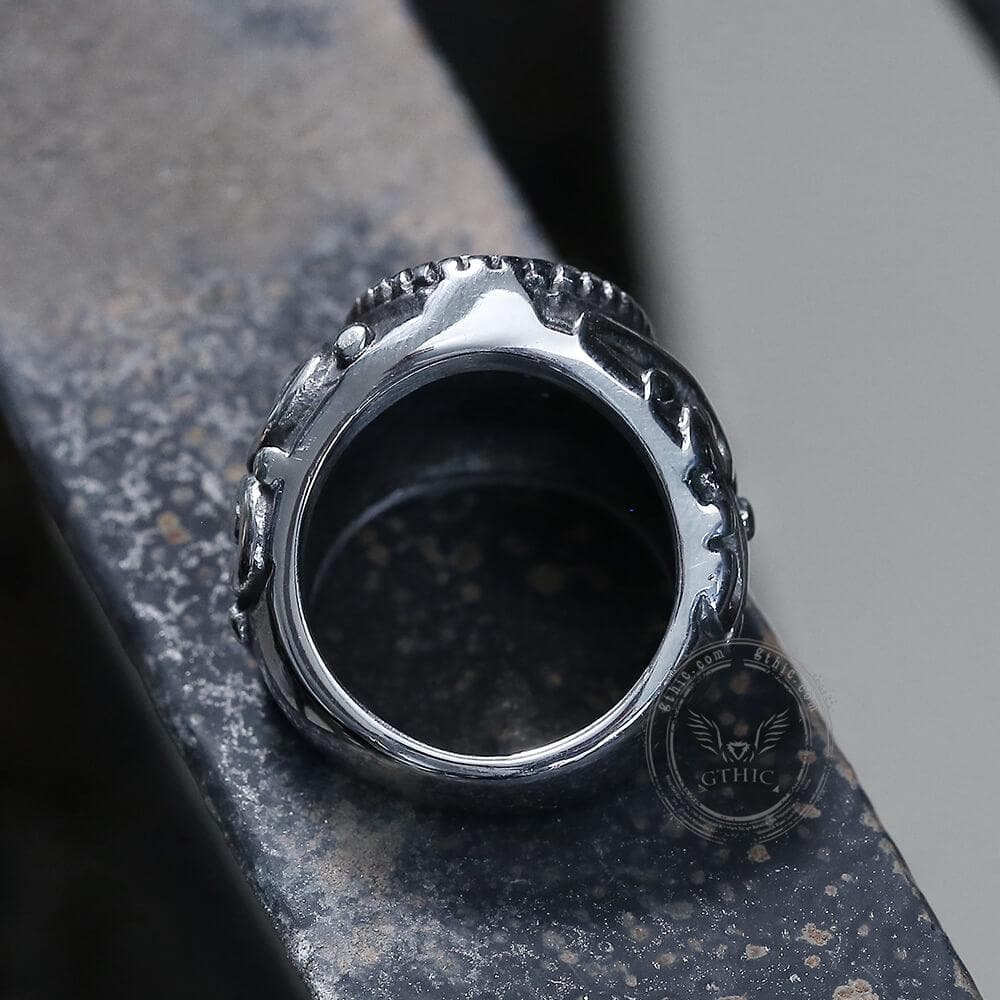 Cross Pattern Stainless Steel Ring
