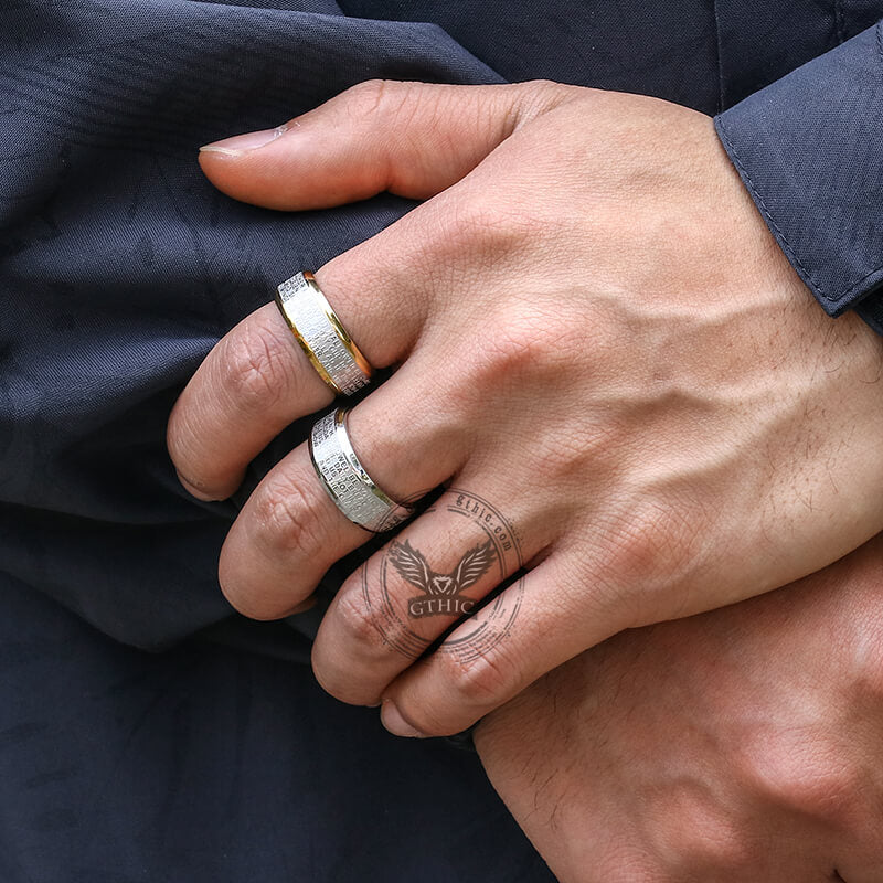 Cross Prayer Stainless Steel Christian Ring