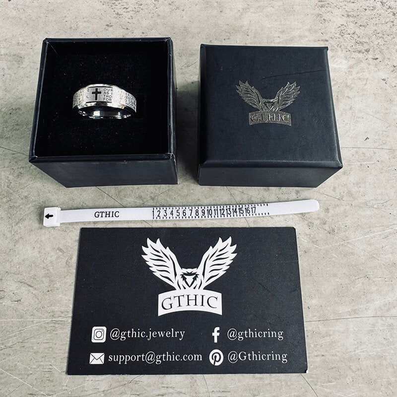 Cross Prayer Stainless Steel Christian Ring